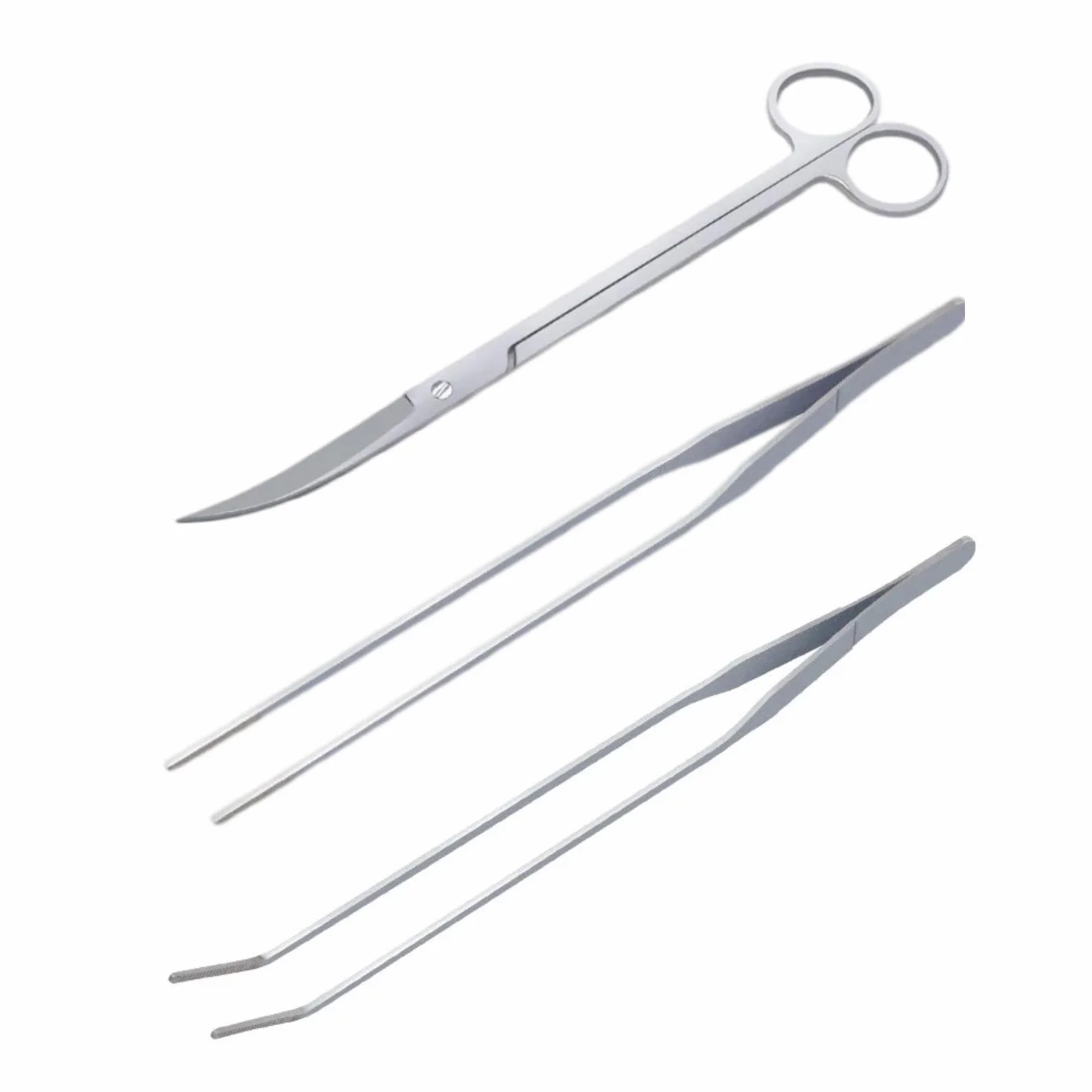 Pince Ciseaux en Acier Inoxydable pour Aquarium, Kit 3-en-1 Outils de Poisson