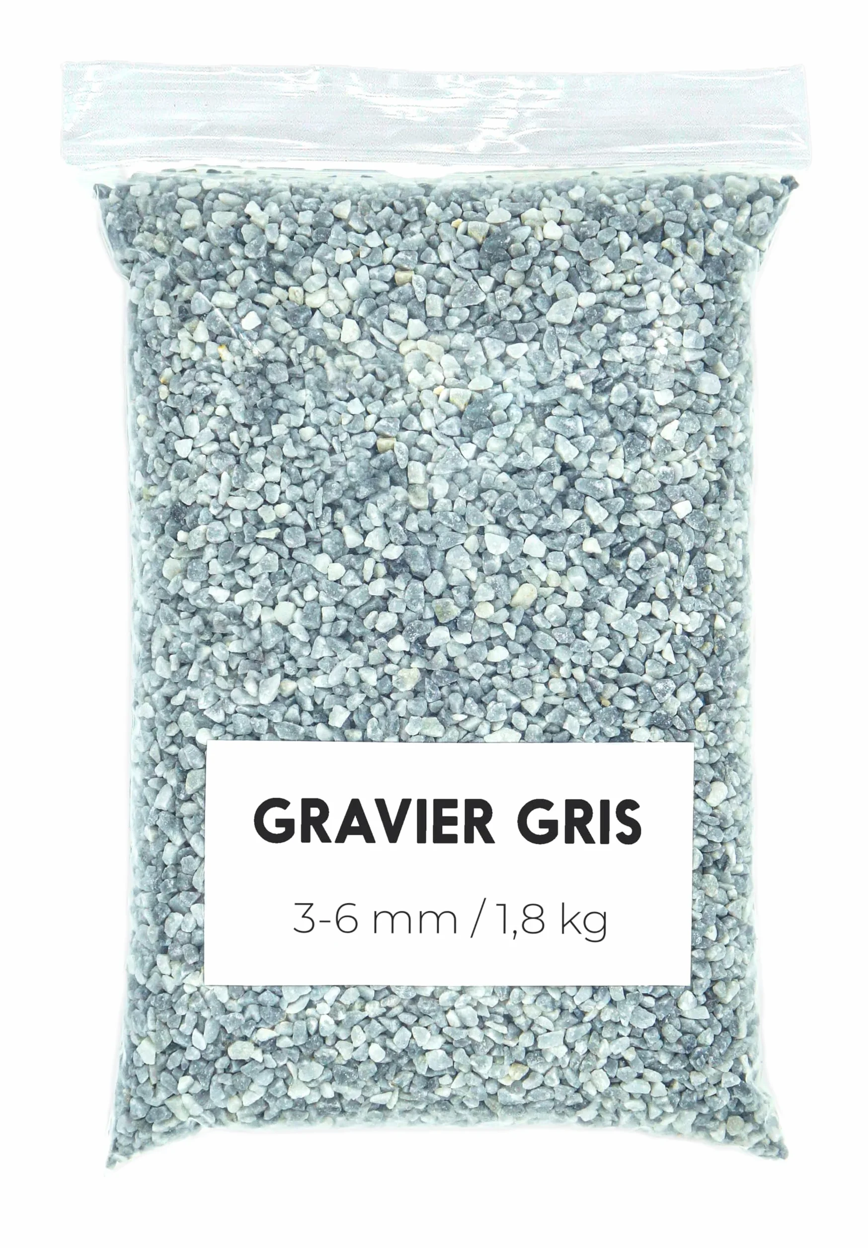 Gravier Gris 1,8 kG - Gravier Aquarium Decoratif 3-6 mm - Cailloux Jardin Exterieur