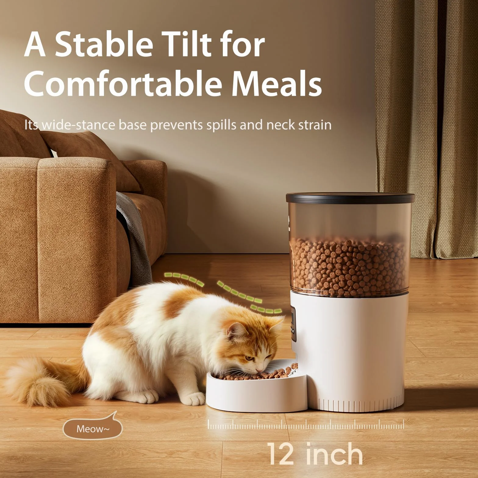 Distributeur Croquettes Chat Automatique avec Minuterie Programmable 3L Blanc