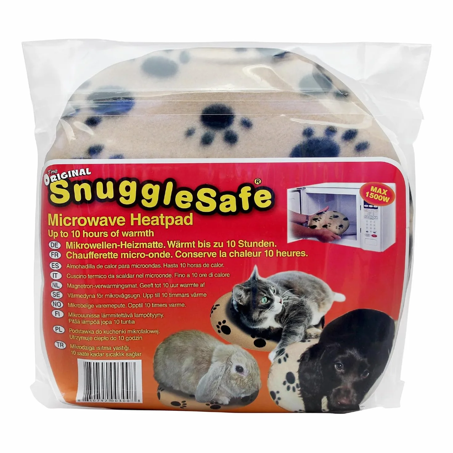 SnuggleSafe Coussin Chauffant Micro-Ondes pour Animaux - Disque Chauffant Résistant aux Morsures et à l’Eau - Jusqu’à 10 Heures de Chaleur