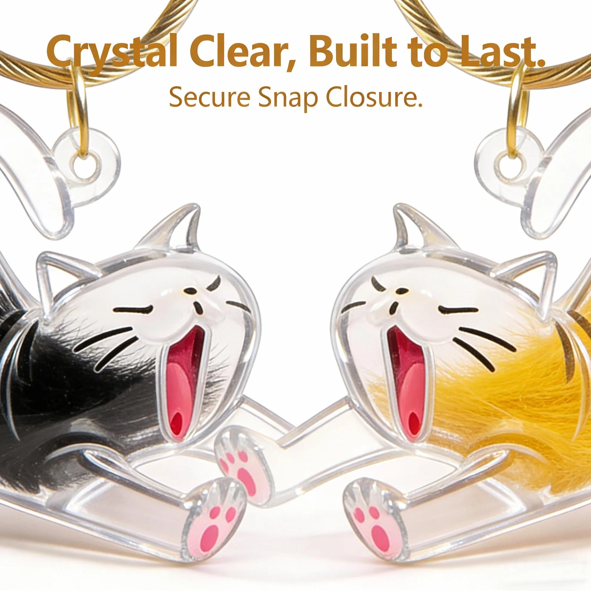 Lot de 2 Pendentif DIY en Poils de Chat, Boîte de Rangement Transparente, Cadeau pour Amoureux des Animaux