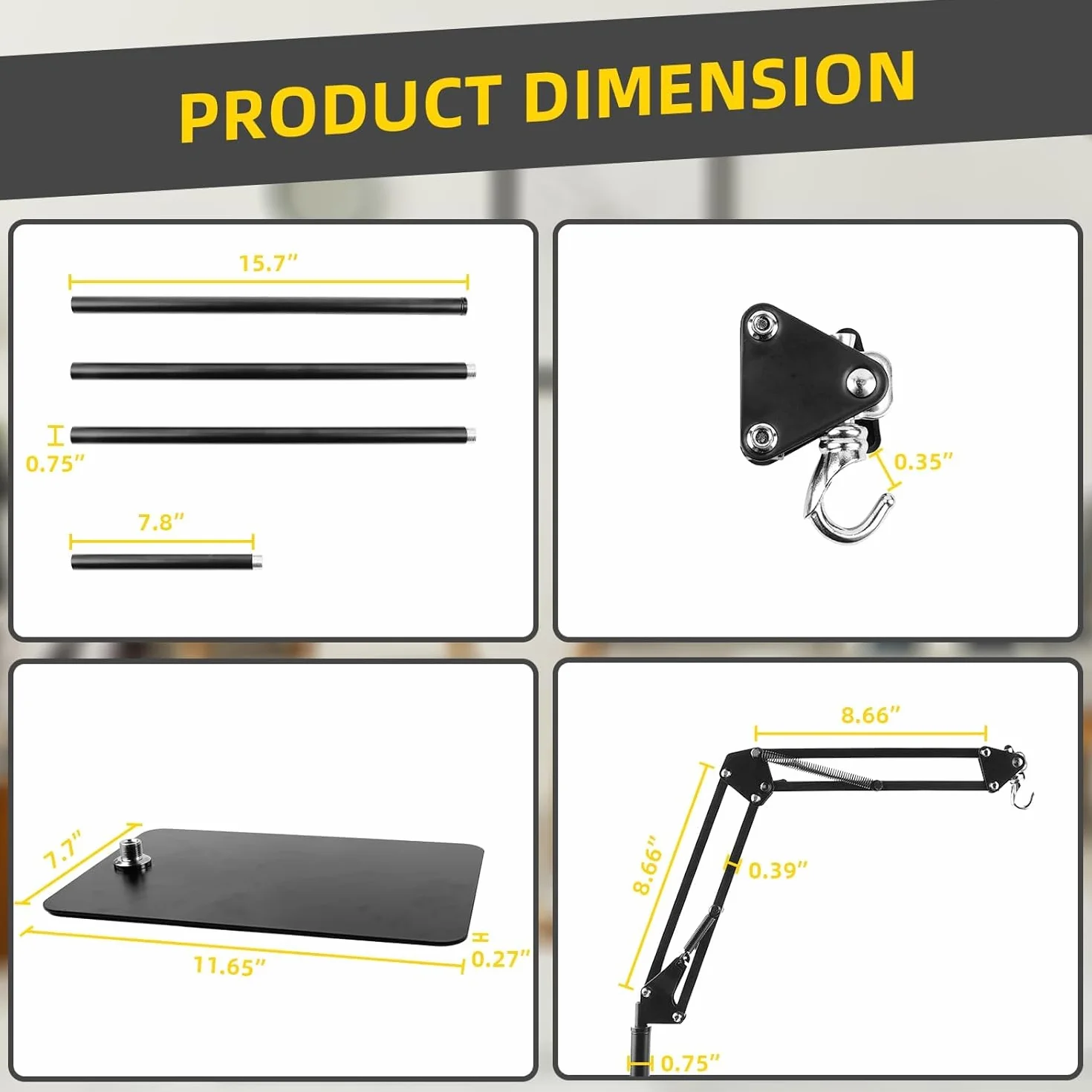 GlowUp Support de Lampe Réglable pour Reptile 40-140CM Terrarium
