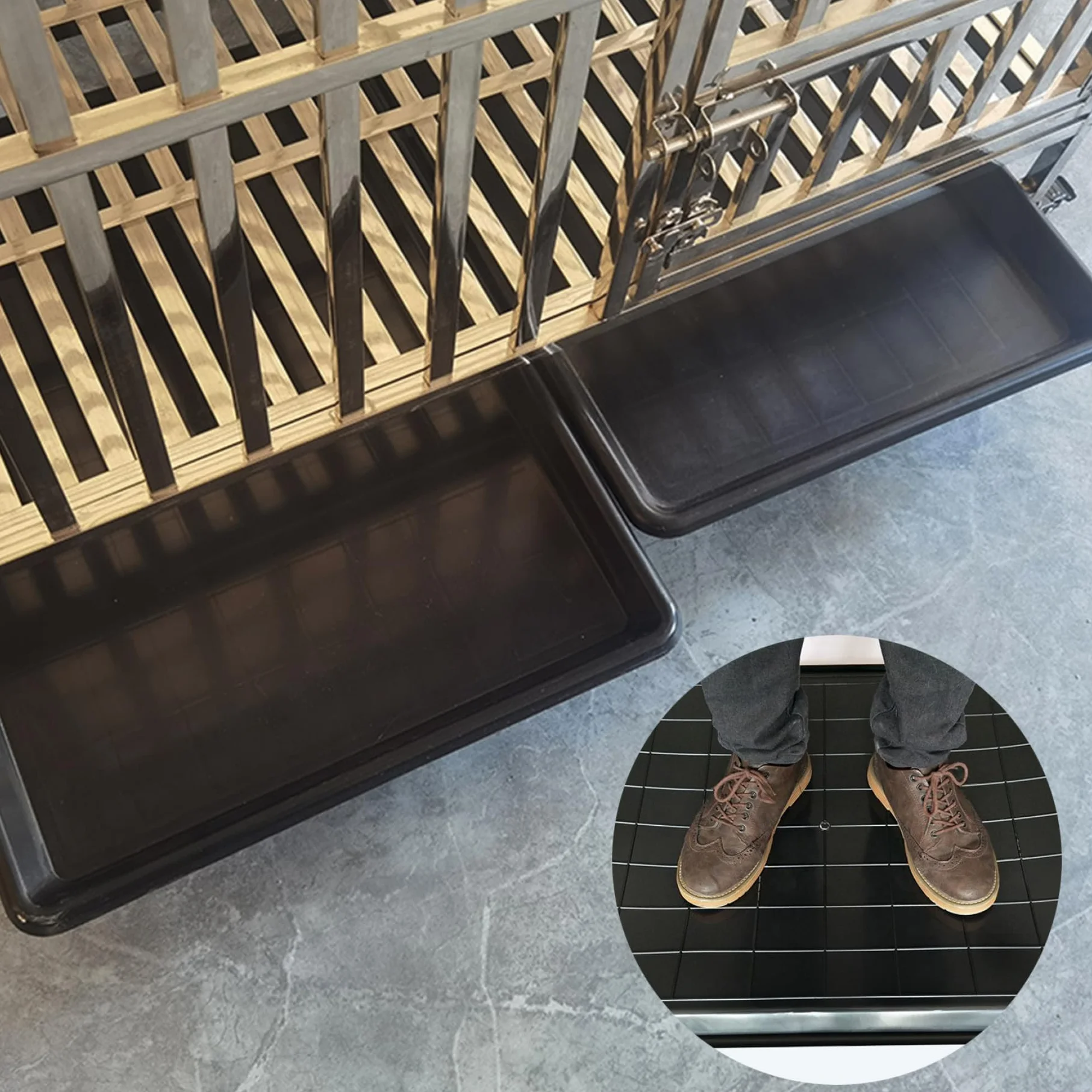 Jorzer Plate de Caisse de Chien Black Remplacement Poule Base en Plastique Plateau pour Cage Cage pour Chiens Nettoyage pour Cages pour Animaux Cates Chénlelles Chiens 23, 03 x 16, 26 x 1, 18 Pouce