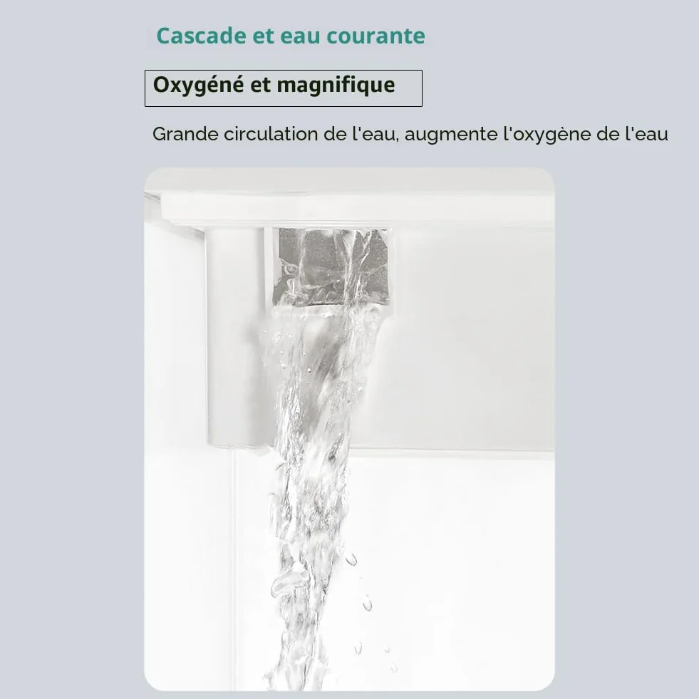 Réservoir aquarium rectangulaire acrylique transparent système filtration circulante pompe silencieuse