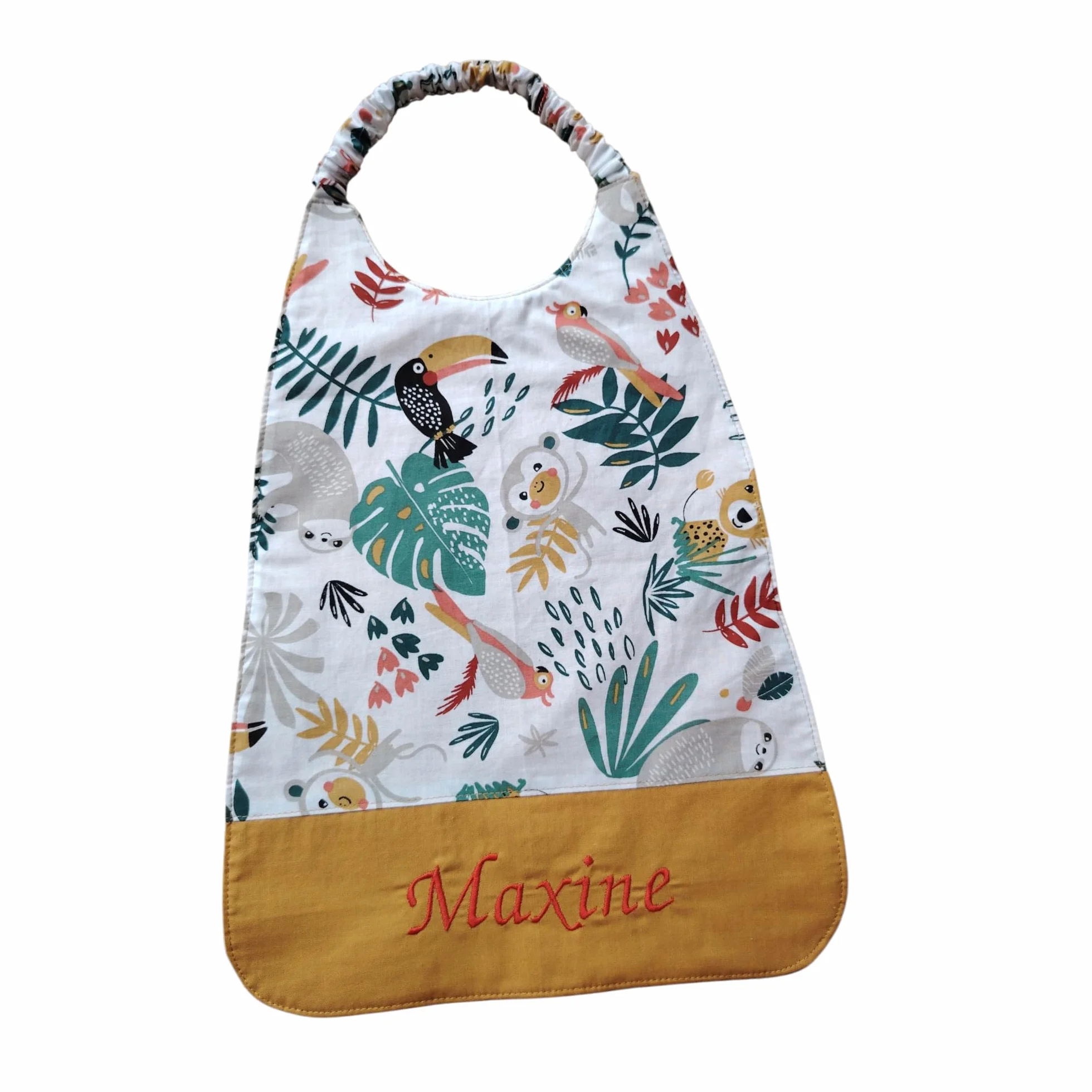 Serviette élastique de cantine personnalisable grand bavoir enfant
