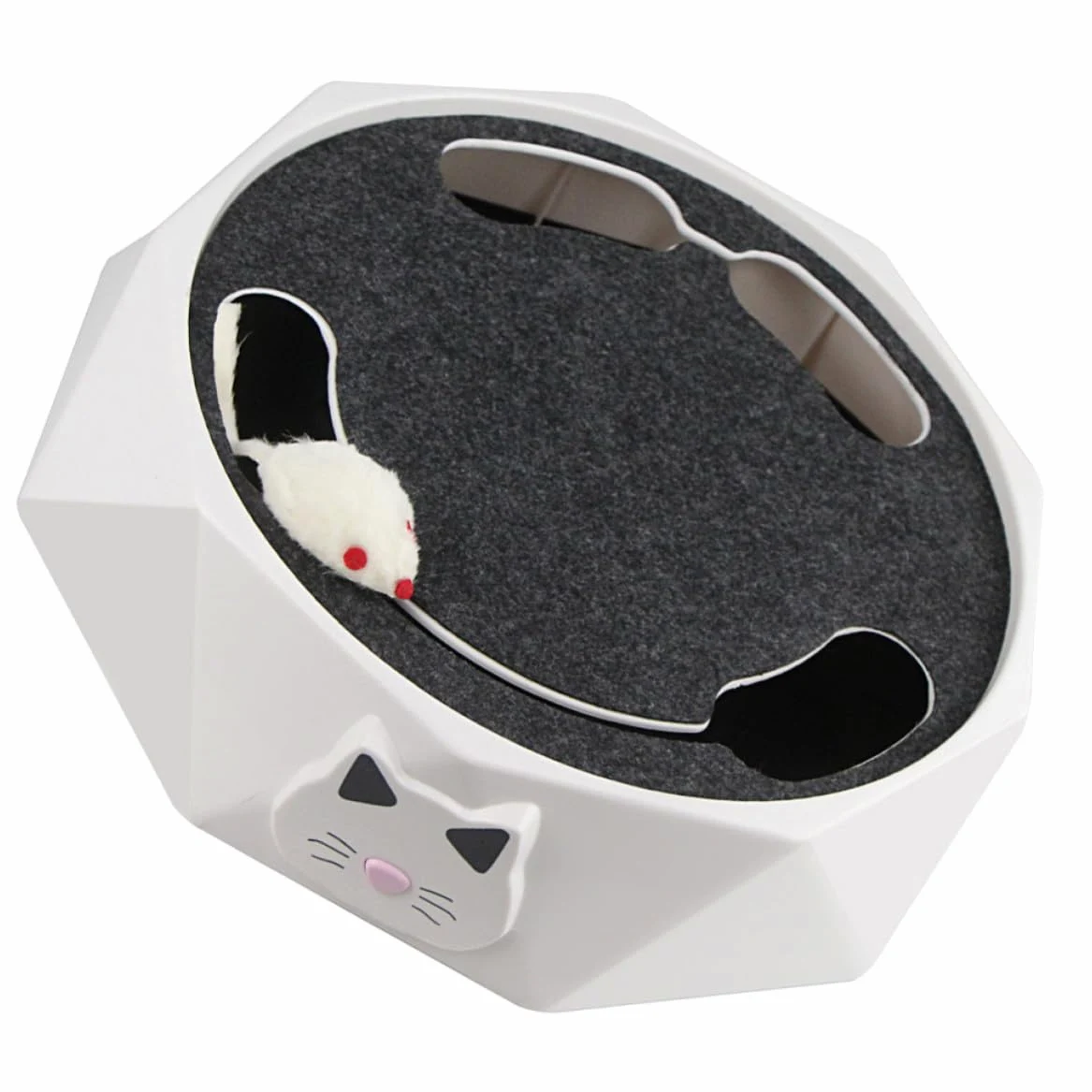 Abaodam Interactif pour Chat Souris Électronique pour Chat Souris Burrowing à Piles Abs Blanc et Domestique