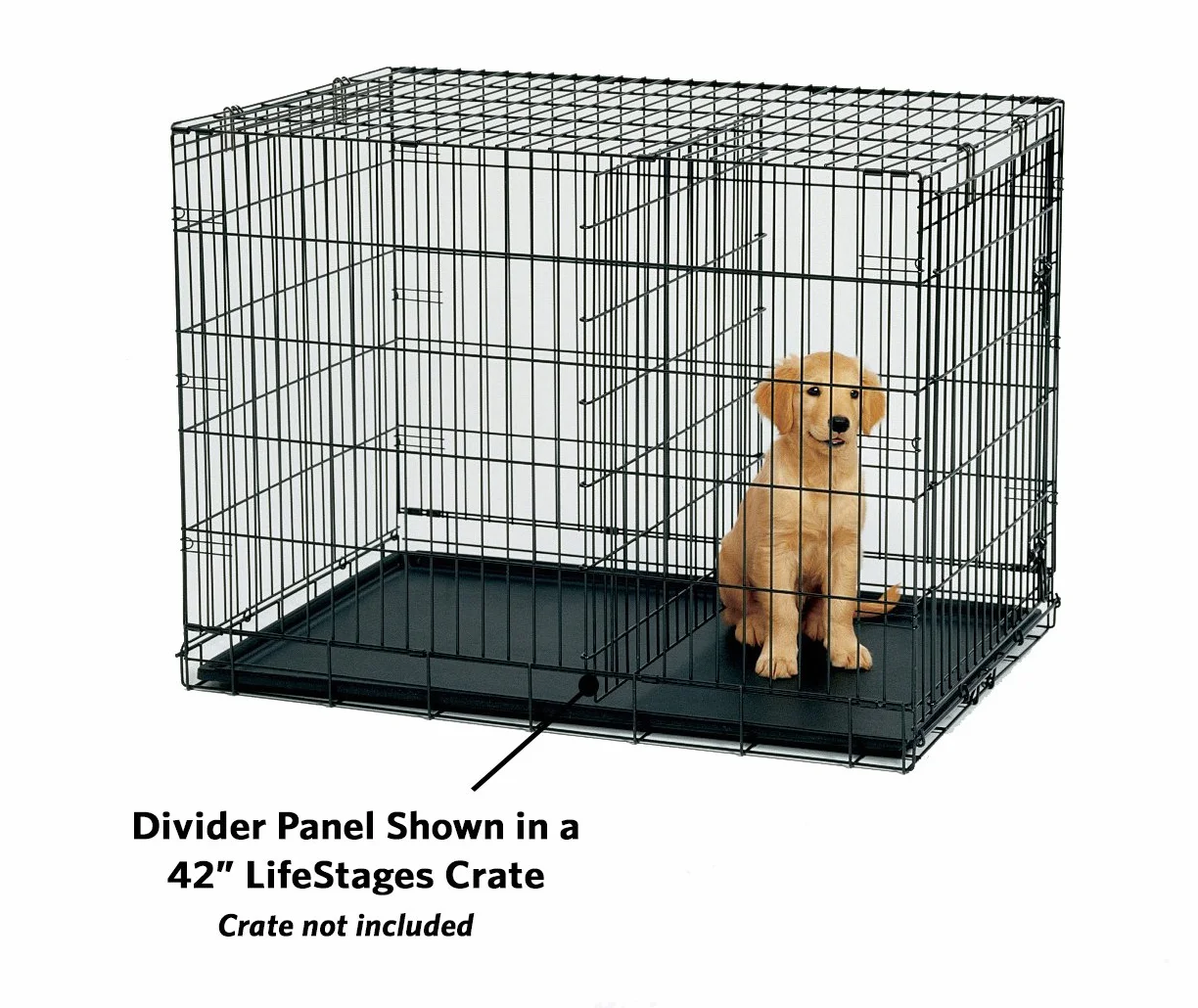 MidWest Homes for Pets Modèle 1524DPN Panneau de séparation pour cage de chien de 60,96 cm ; convient aux modèles 1524 et 1524DD, 1624, 1624DD, B24, B24DD ; revêtement de finition noir