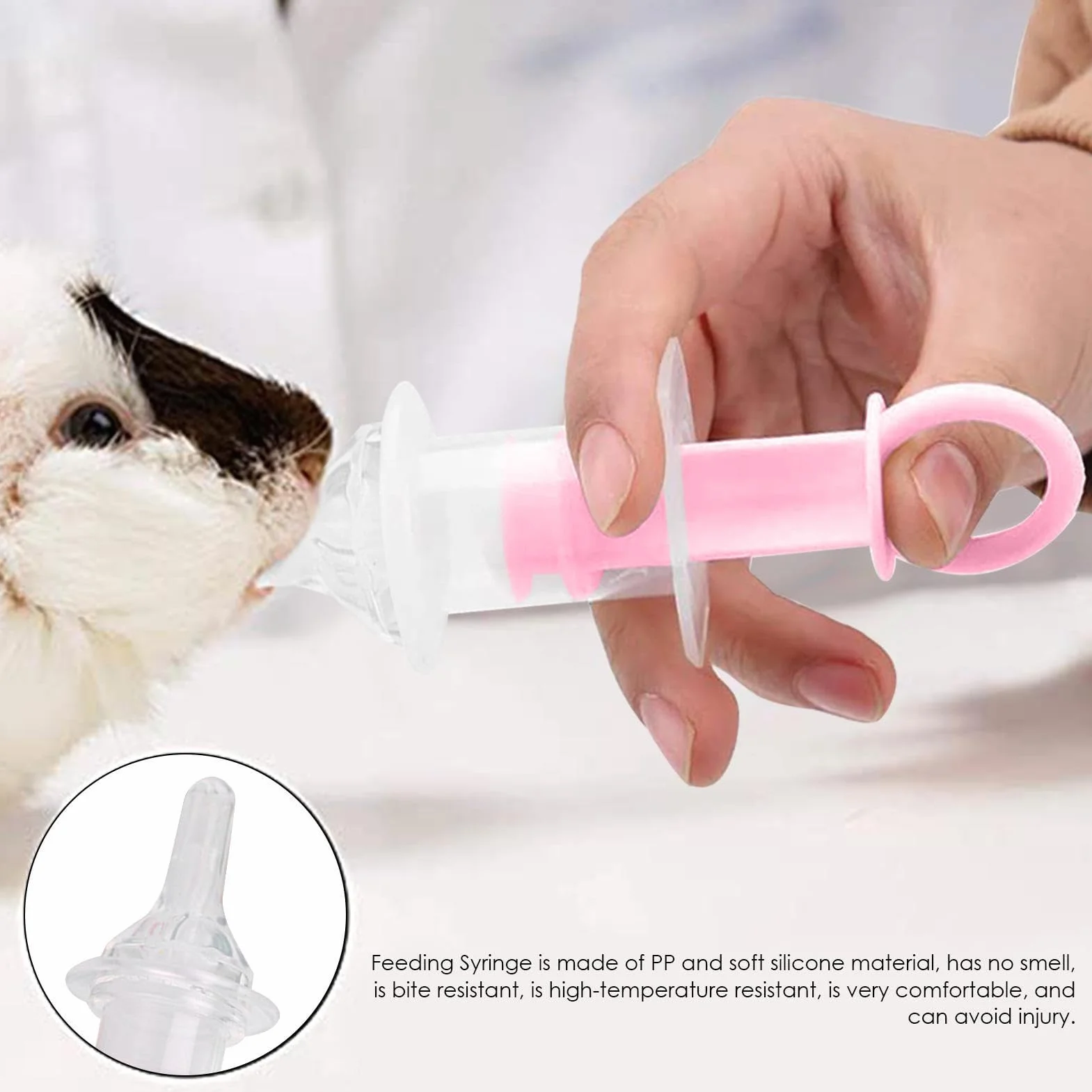 Lot de 2 seringues d'alimentation réutilisables pour chiens et chats - Pointe souple