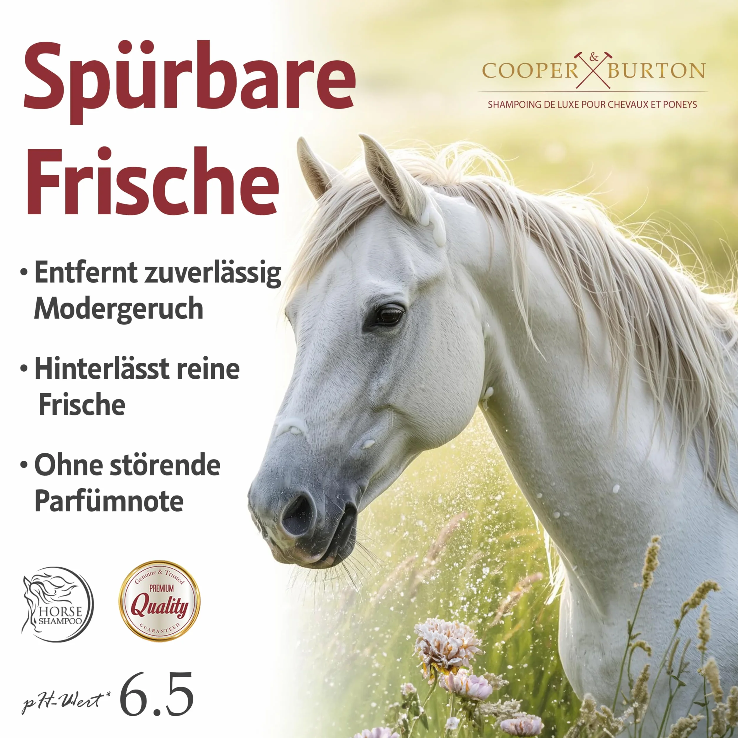 COOPER & BURTON Huile d'arbre à thé Shampoing pour chevaux et poneys 500 ml pH neutre