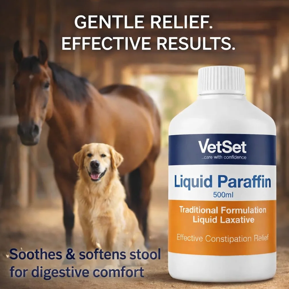 Paraffine liquide 500 ml Laxatif traditionnel adoucissant fécal chevaux chiens agneaux bovins