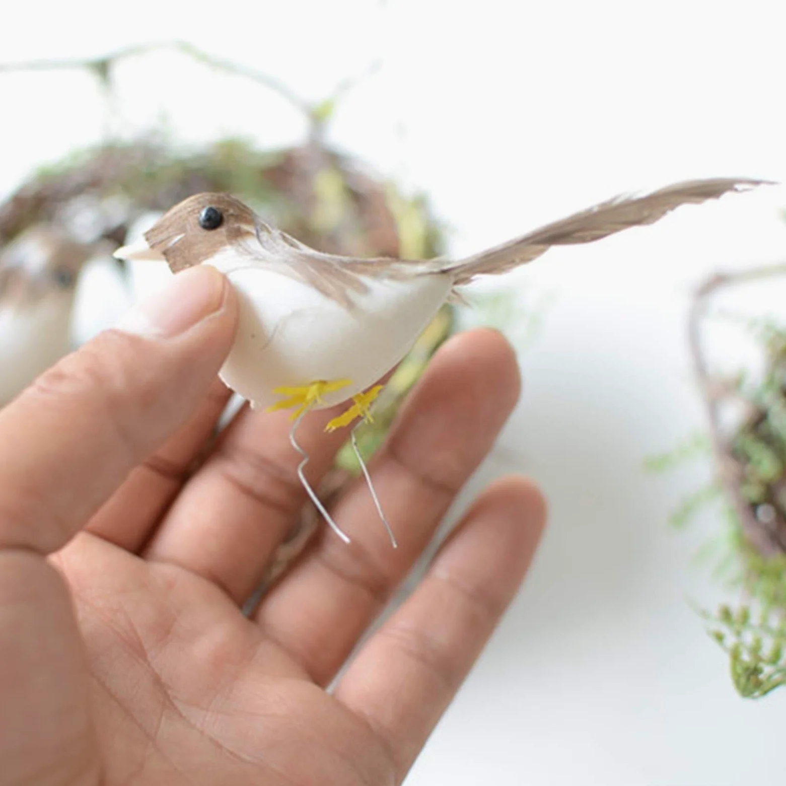 Nichoir Oiseaux Perroquet Artificiel Nid d'oiseaux Canaries avec œufs décoratifs, Cage d'oiseaux nichoirs naturels, 11x5cm, 13x7cm (Size : 11x5cm)