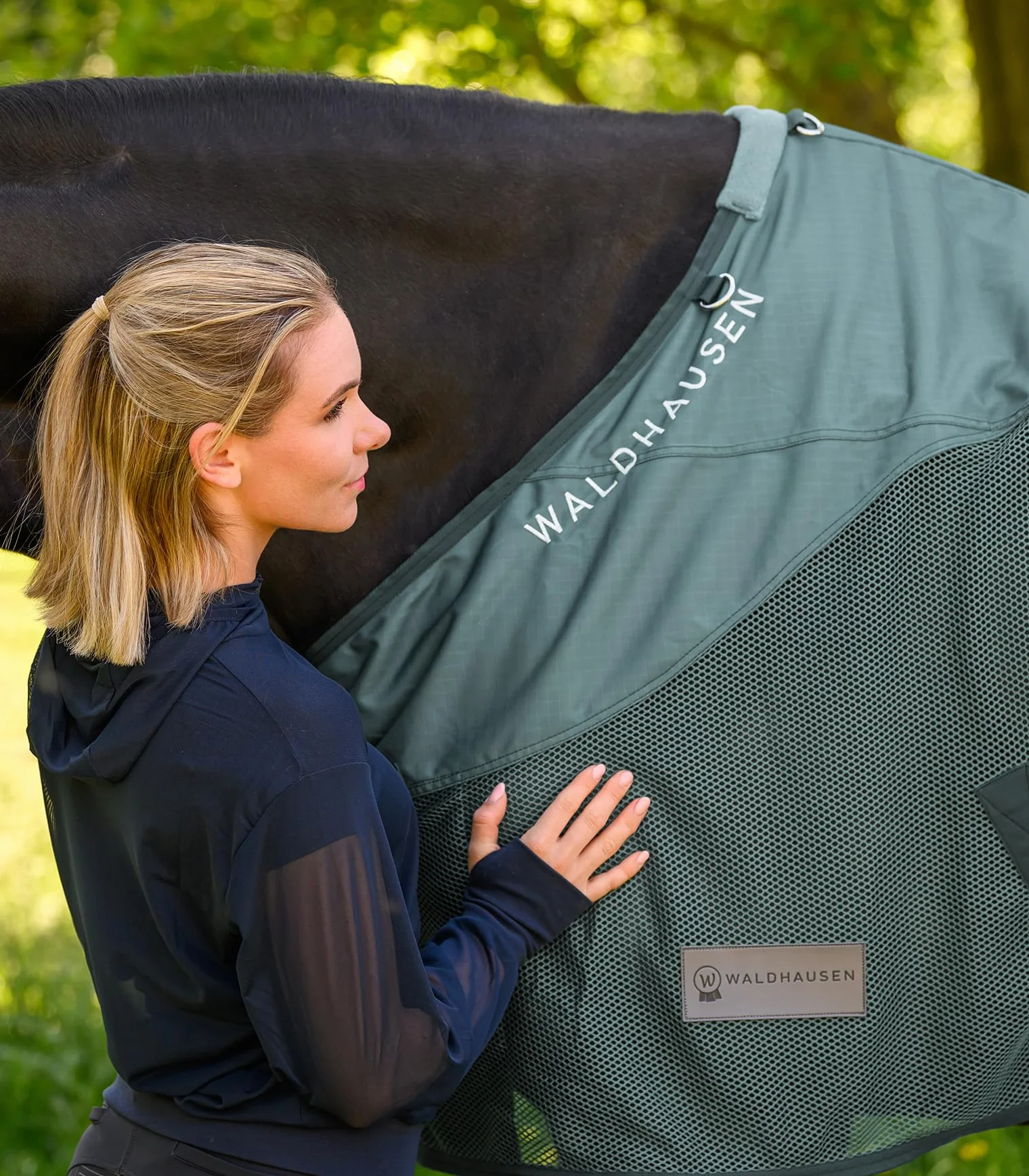 Waldhausen Couverture anti-mouches Comfort Vert pin 155 cm