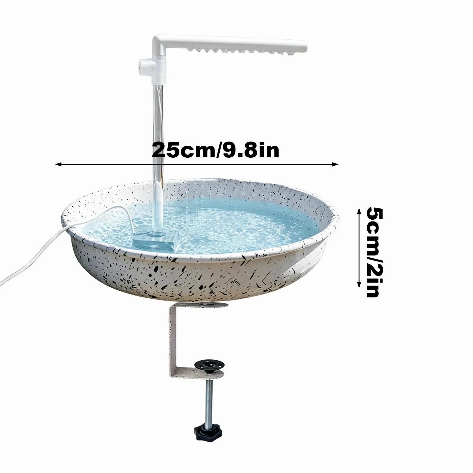 Douche Oiseau Mangeoire Amovible Multifonction pour Perruches | Pour Oiseaux Avec Fontaine À Eau Pour Perruche Calopsitte Perroquet Gris D'Afrique Conure Extérieur Patio Cour Arrière-Cour