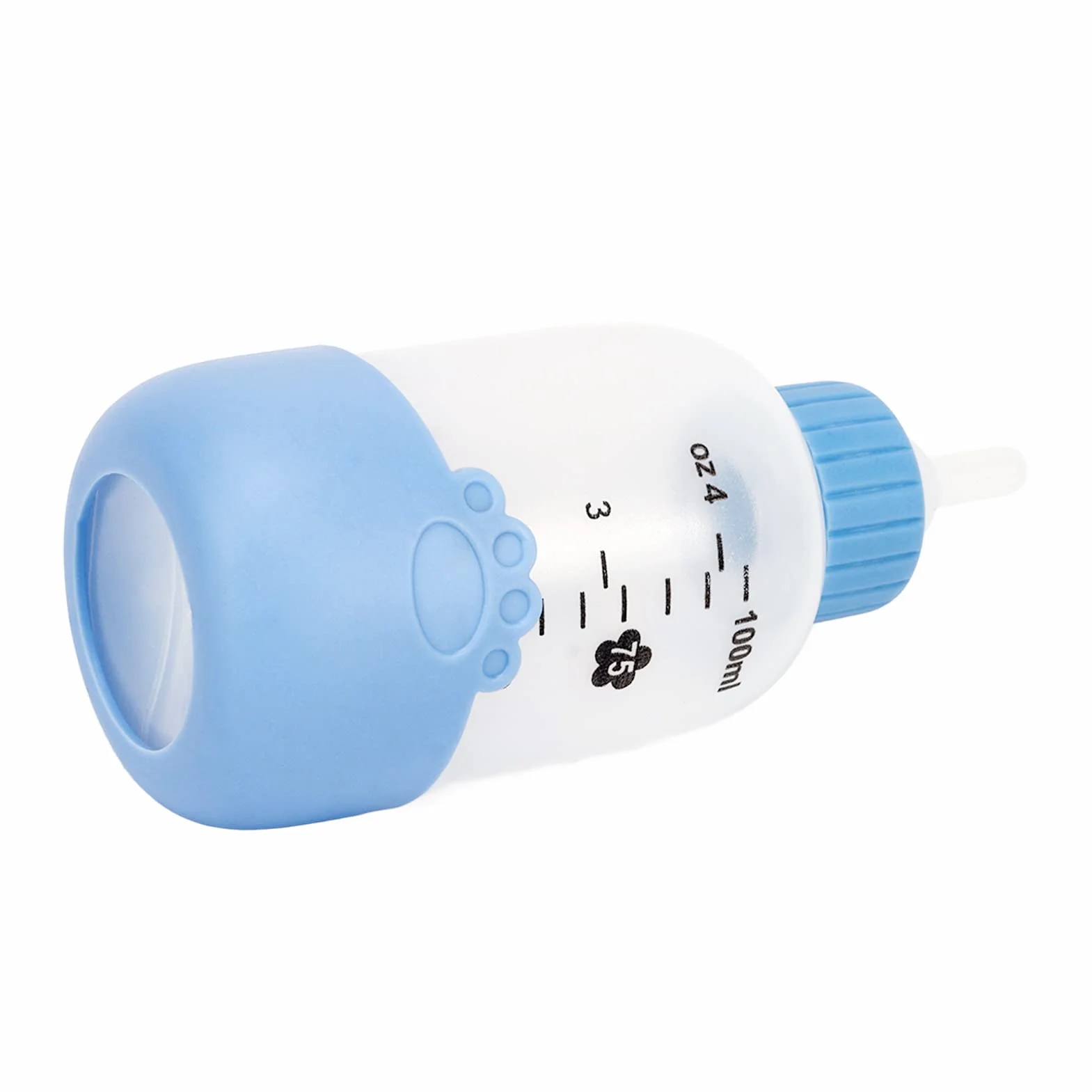 Fockety Kit de Biberon pour Animaux de Compagnie, Bouteille à Presser, Tétine Remplaçable (Bleu)