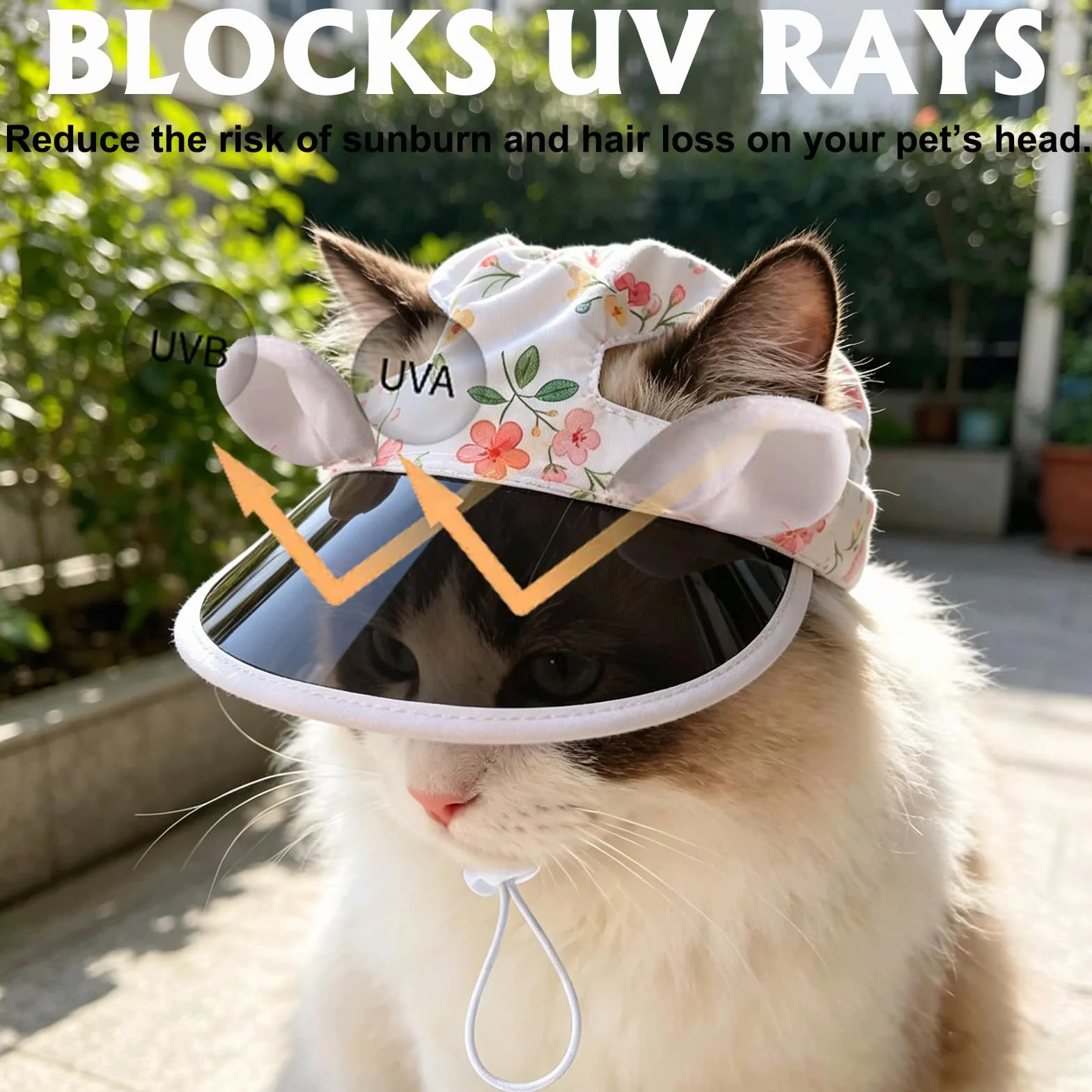 Casquette Chien de Protection Solaire, Chapeau pour Chat Réglable avec Trous d'oreilles, Chapeau de Sport Chat de Compagnie Extérieur, Visière de Casquette Anti-UV Convient Chats et Chiots