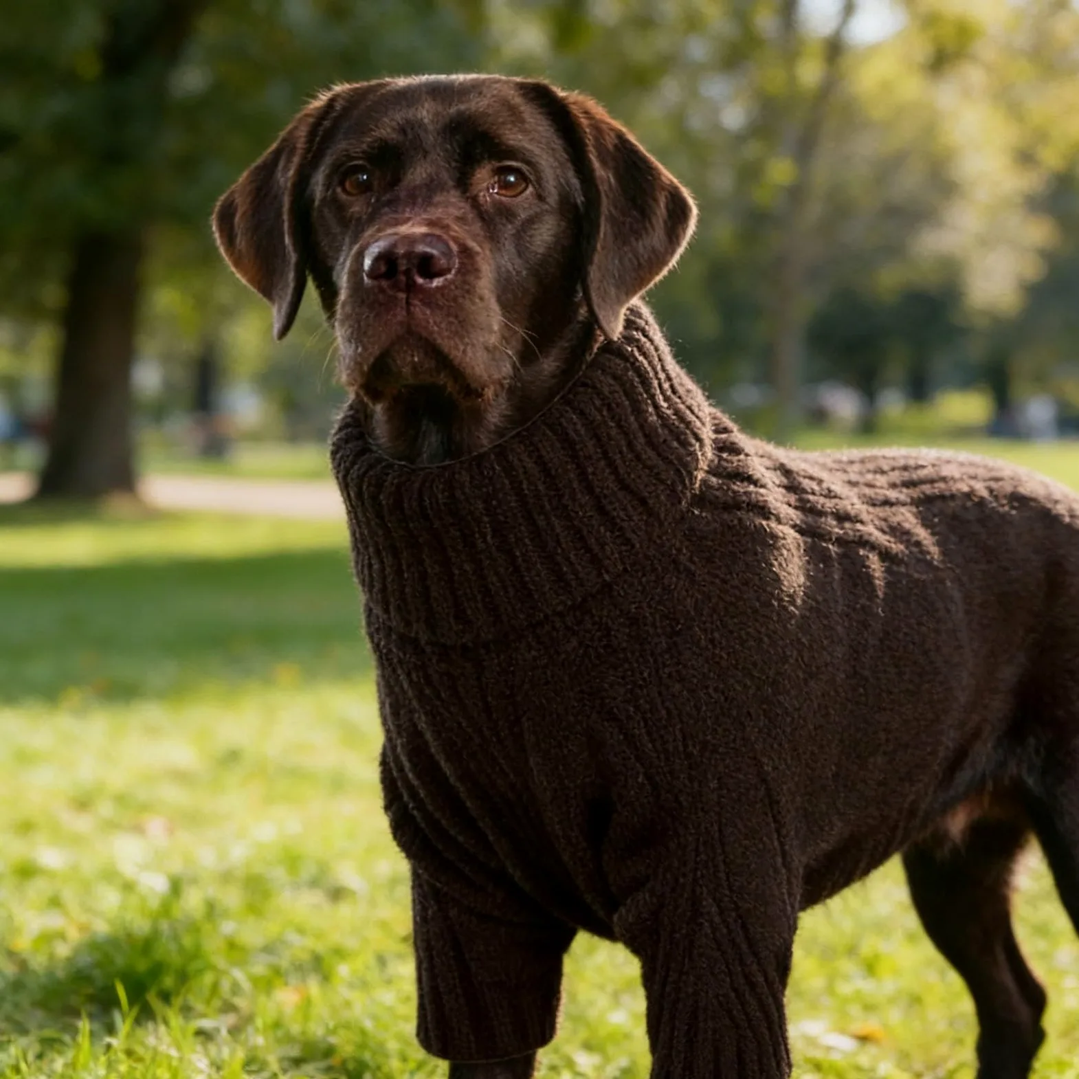 Pull pour chien en tricot thermique - Grand pull à col roulé - Pour chiens extra grands - Élastique - Vêtement pour chien par temps froid (noir, L)
