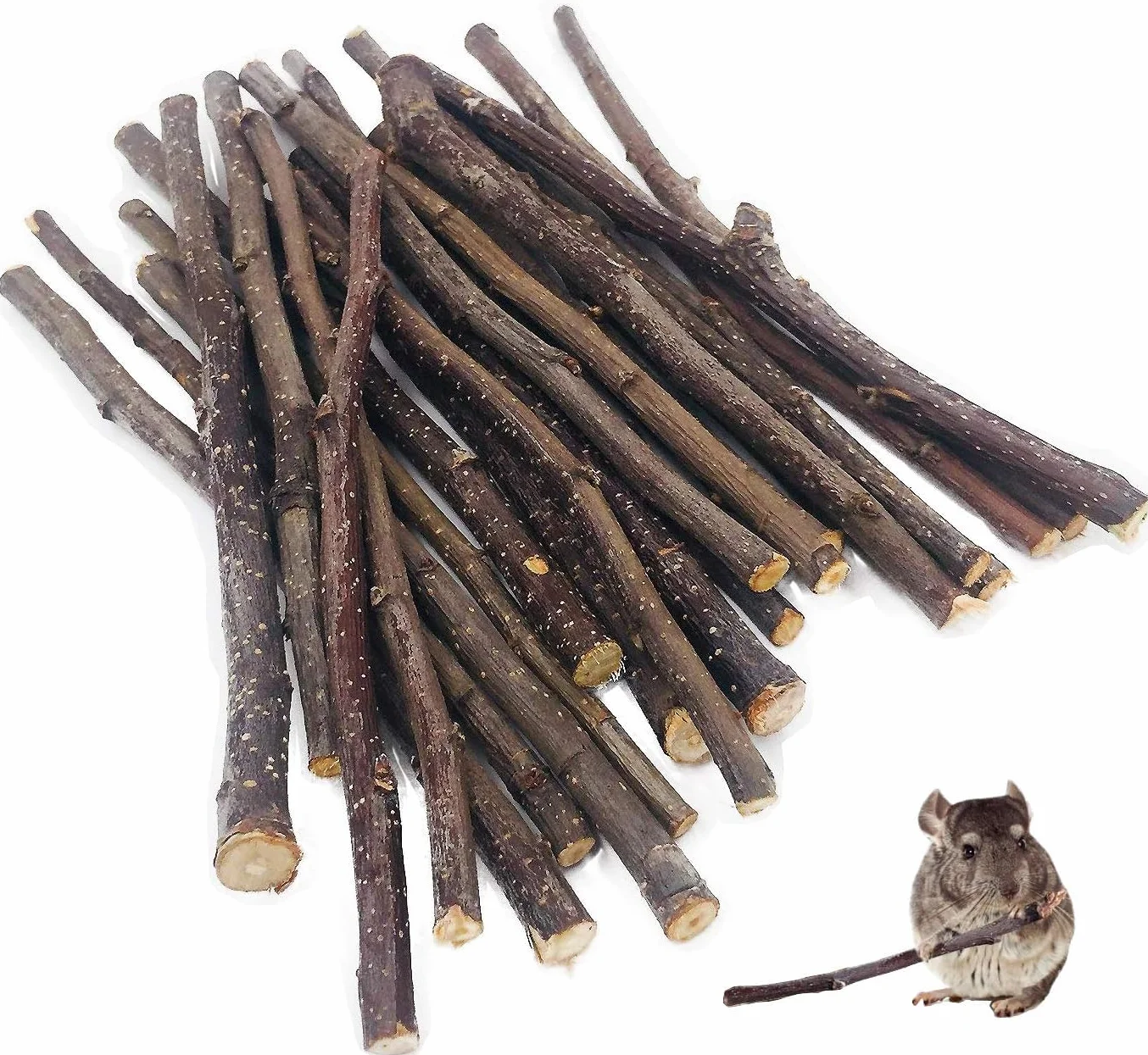 William Craft Bâtons de Pommier Naturels pour Animaux de Compagnie Chinchilla Cobaye Hamster Lapin