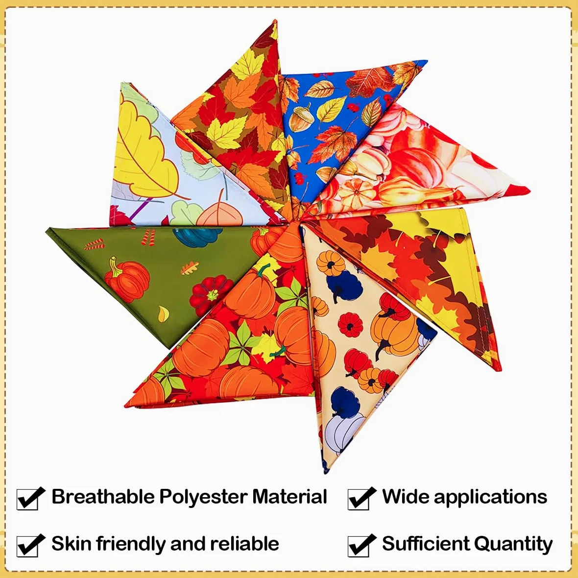 Lot de 100 bandanas pour chien - Motif feuilles - Motif forêt d'automne - Foulards triangulaires pour garçons et filles de petite et moyenne taille