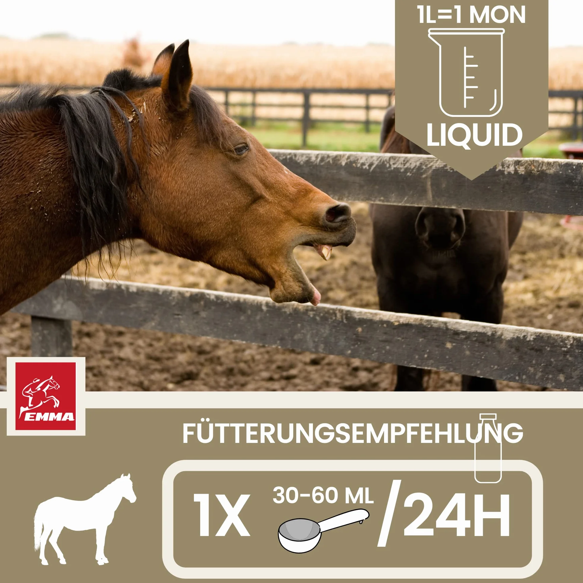 Emma Sirop la toux Cheval - Elixir Herbes Liquide 1L fenouil thym bronchiques remède