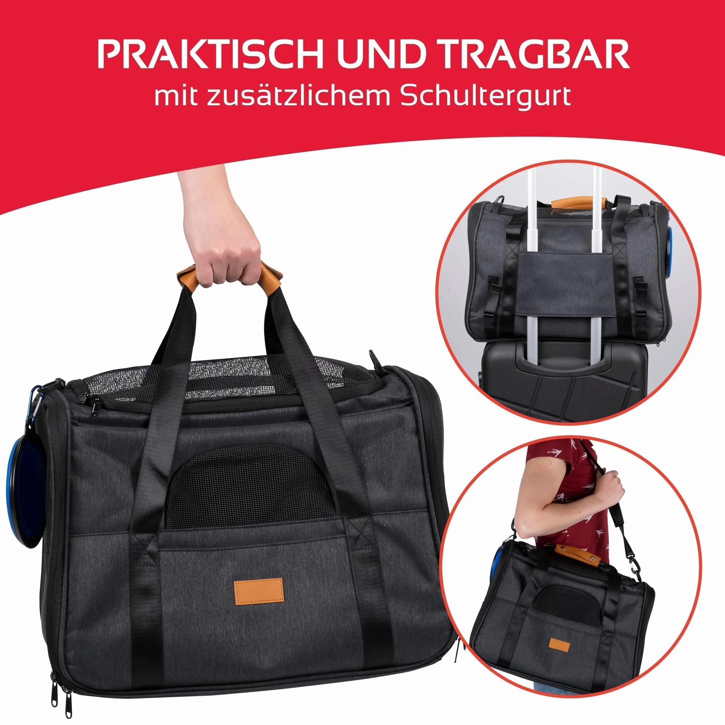 maxxpro Sac de Transport Animal 44x31x34 cm Gris
