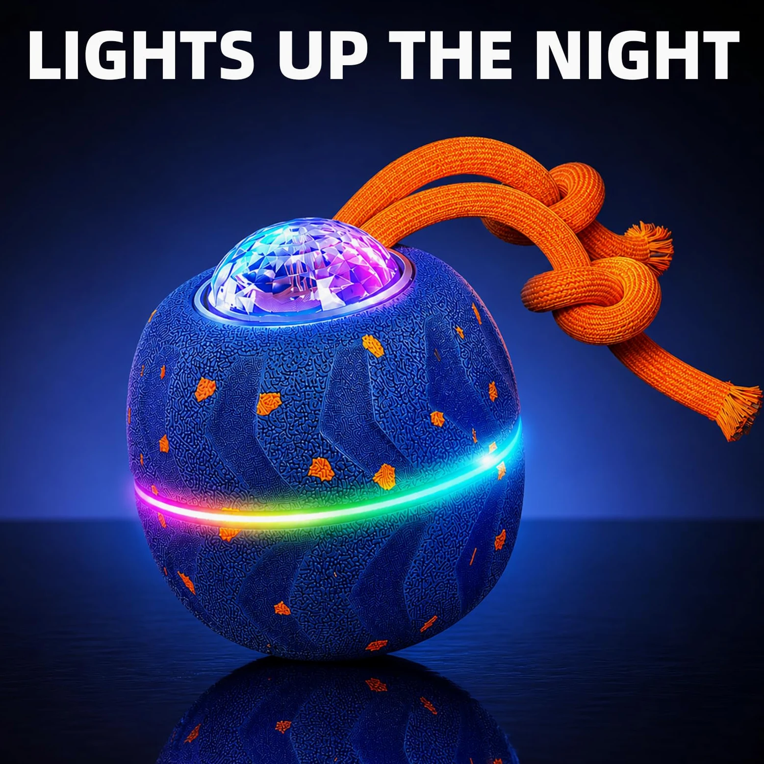 Balle Interactive pour Chien - Wicked Ball Rolly avec Queue & Aboiements, Jouet Intelligent pour Chien avec 3 Modes, E-TPU, Rechargeable USB-C, Lumières RVB, pour Chiens de Taille Moyenne à Grande