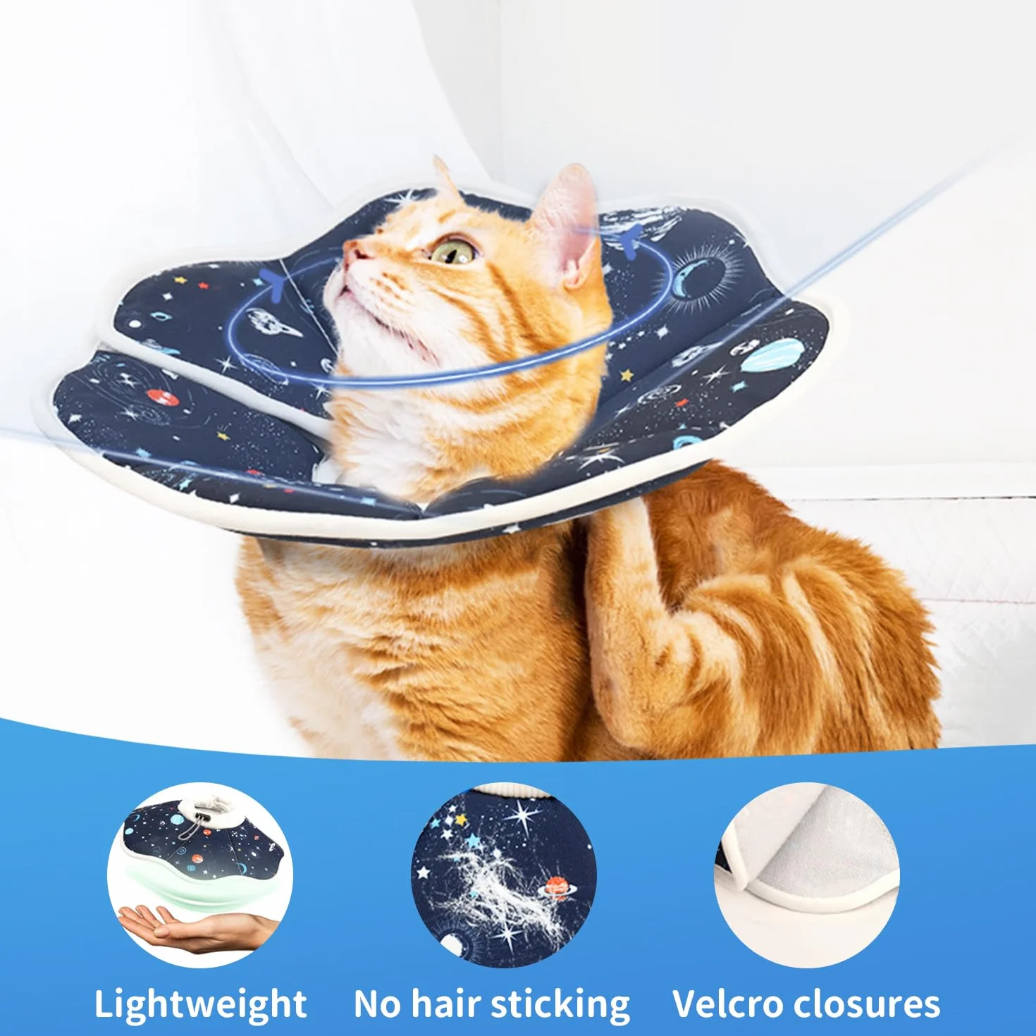 Collier Donut pour Chat Taille S réglable Post-opératoire évite léchages griffures 13-25 cm