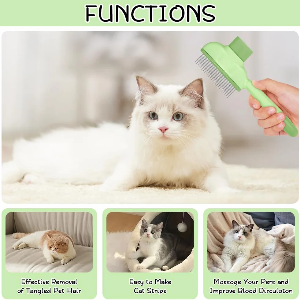 OFFCUP Peigne Autonettoyant pour Chats, Peigne de Toilettage avec Libération Bouton