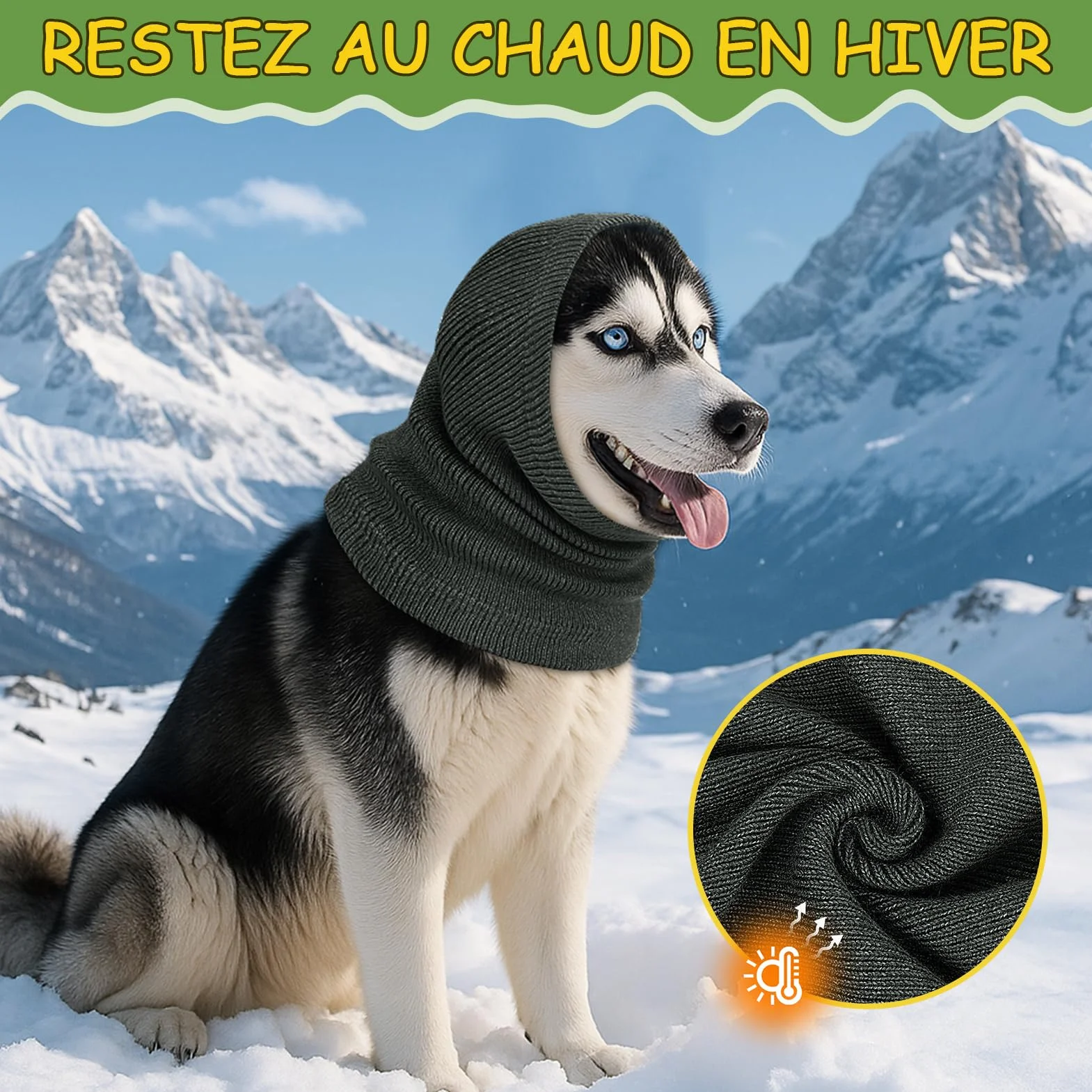 Kiiwah Cache-Oreilles pour Chien, Snood Cache Chien pour Protection Contre le Bruit, Bandeau pour Soulager l'anxiété, Annulation du Bruit pour Feux d'artifice, Orages, Aide au Toilettage