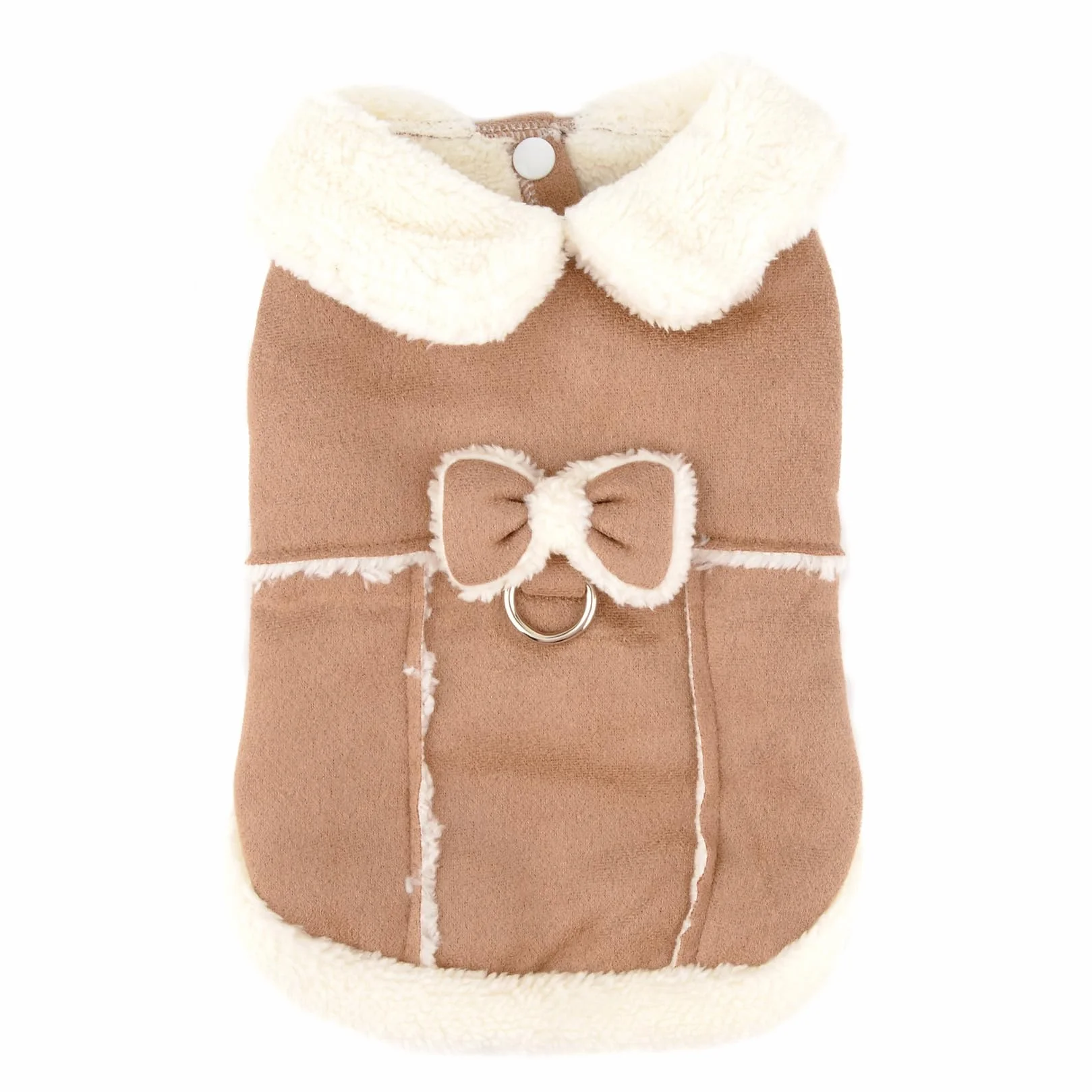 Manteau d'hiver en polaire pour chien avec anneau en D, gilet chaud et doux pour petit chien et chat