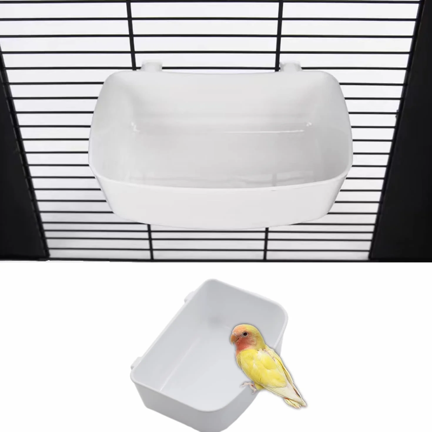 Mangeoire Oiseaux Suspendu avec Crochet - Petit Baignoire Oiseaux Cage pour Perroquets