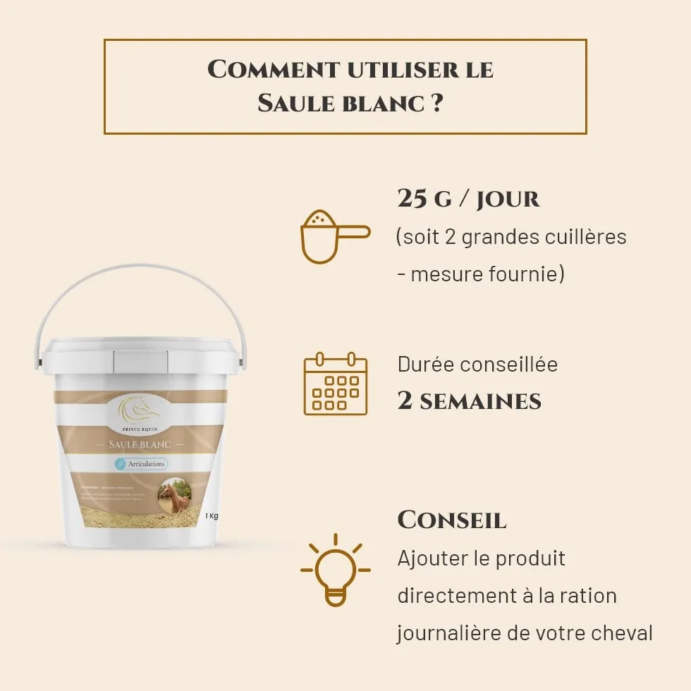 SAULE BLANC Complément nutritionnel Cheval Seau 1 kg Confort articulaire