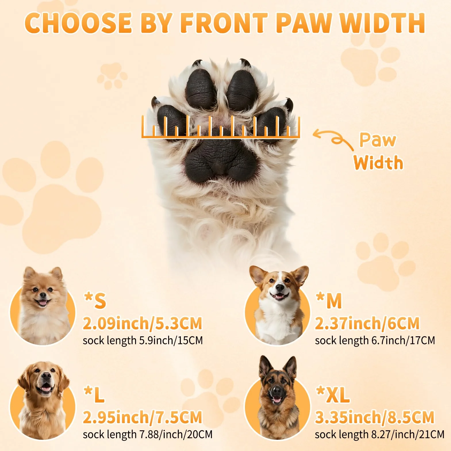 Kiiwah 2 Paires Chaussette Chien Antidérapantes Double Face, Anti-léchage Chaussettes Chien avec Fermeture Autocollant Réglable pour l'intérieur et l'extérieur