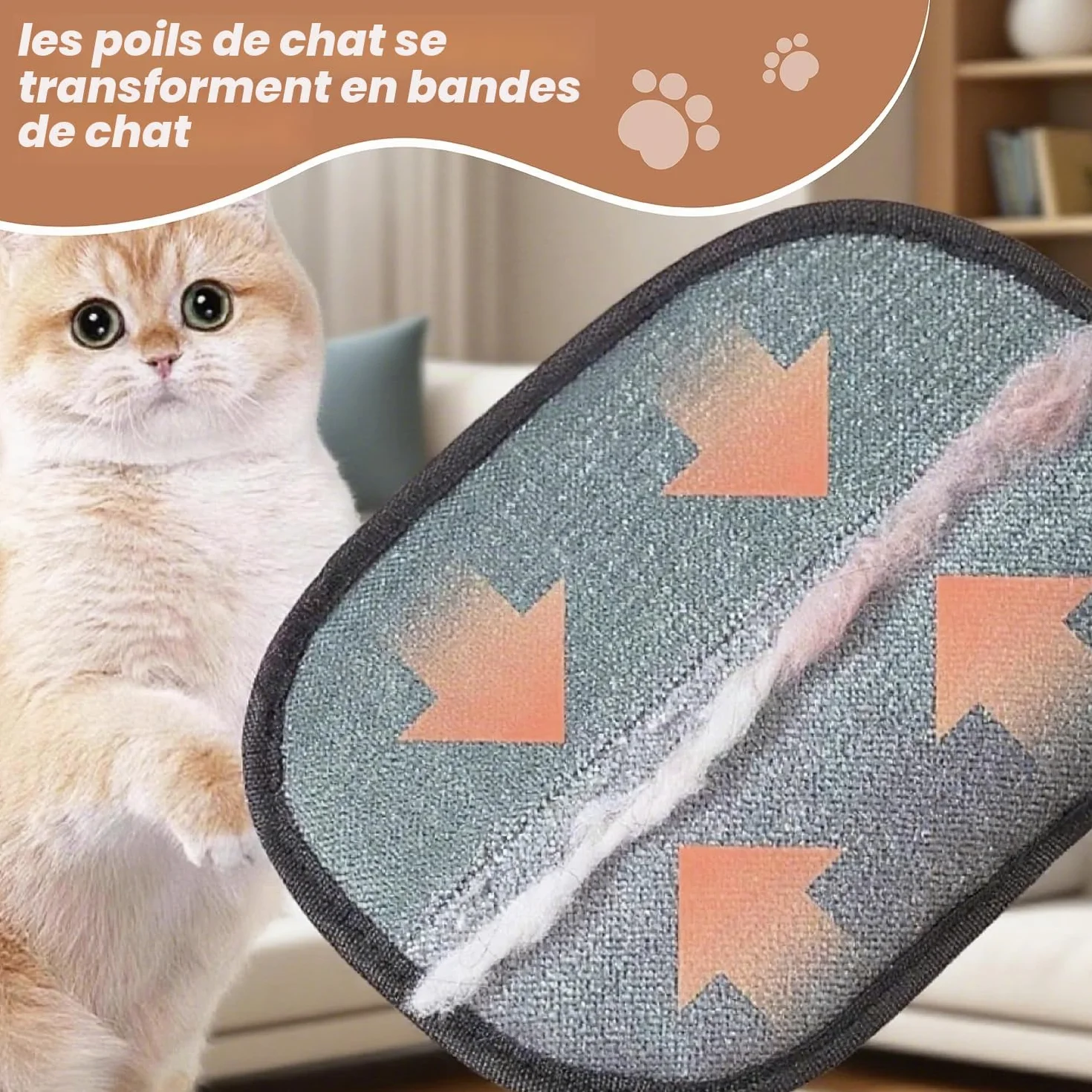 Gant Ramasse Poils Animaux Double Face pour Chiens et Chats Brosse Anti Poils