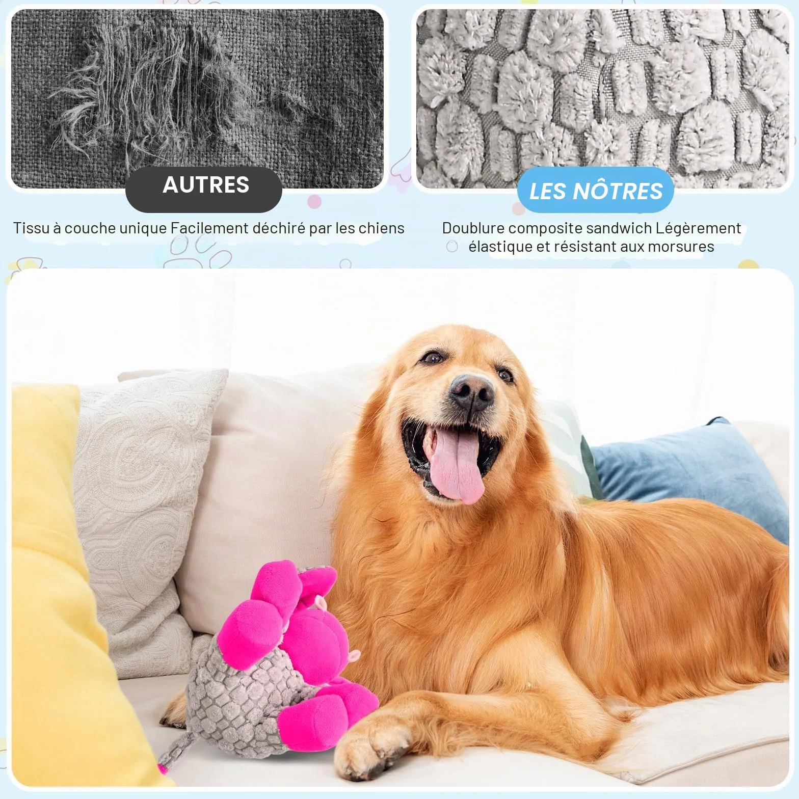 Jouets Interactifs pour Chiens avec Chiffon en Coton et Papier Froissé