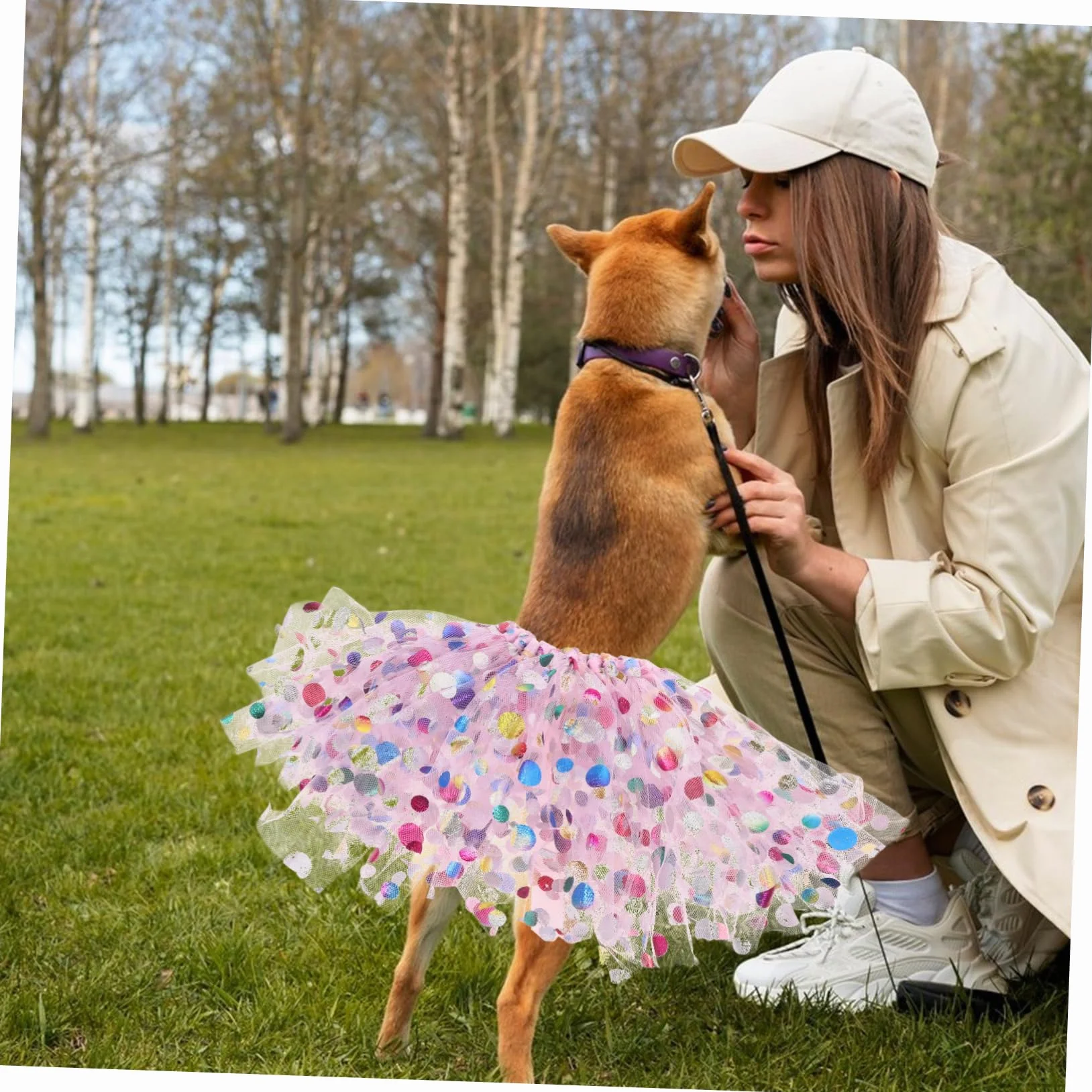 BESTonZON Robe tutu réglable respirante pour chiens petite moyenne grande taille tulle costume chiot animal de compagnie tenue anniversaire