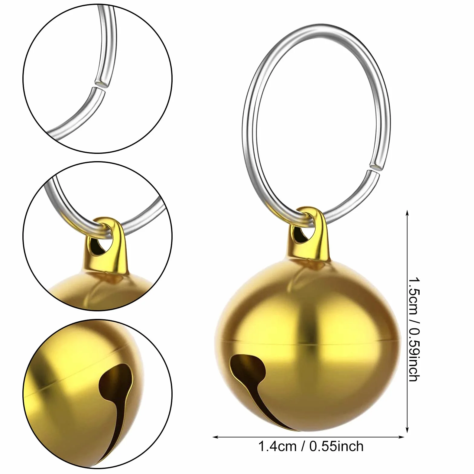 Molain Cloches de chat 24 pièces avec porte clés, Cloches de collier de chien formation Jingle Bell