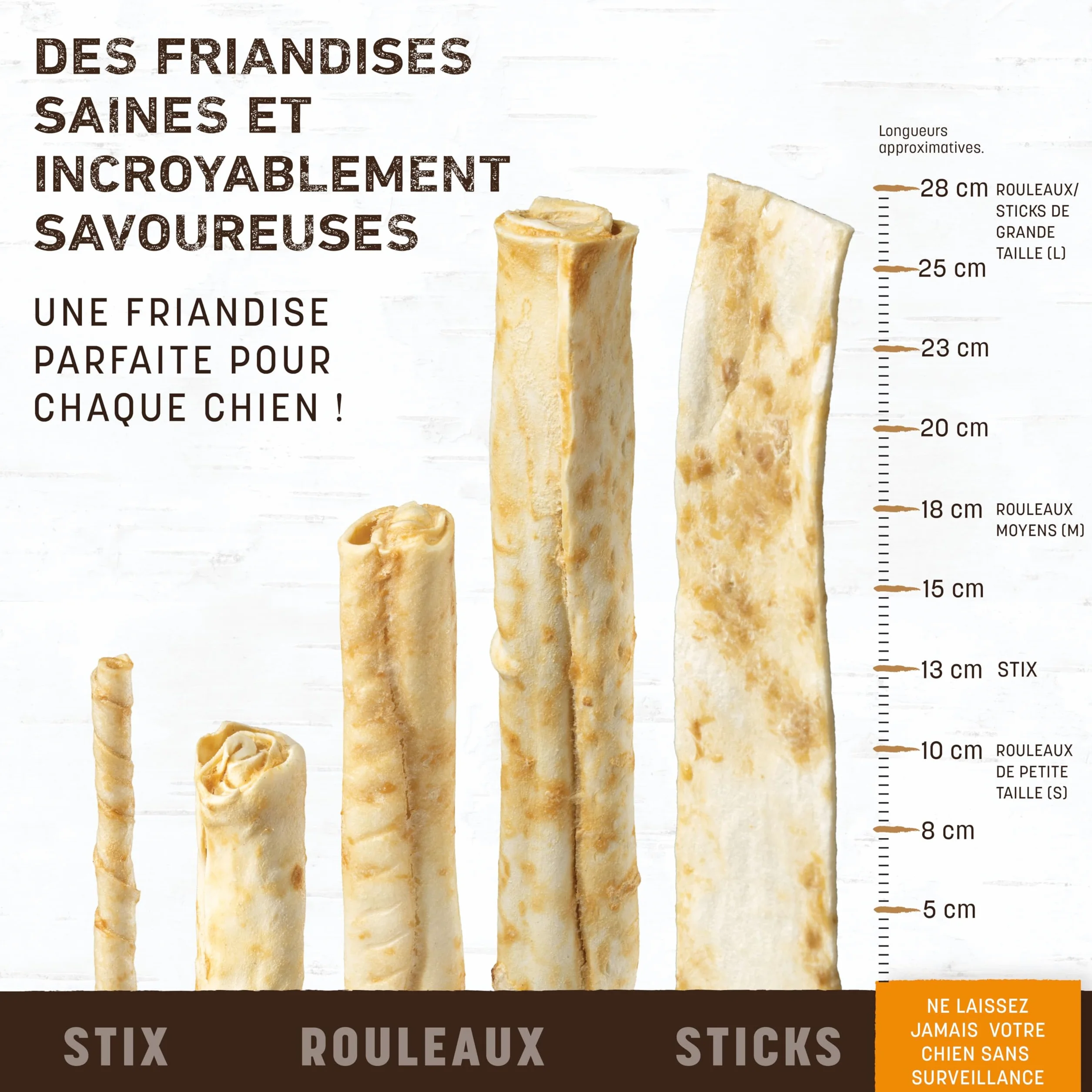EARTH ANIMAL No Hide Stix Friandises Poulet Naturelles sans Cuir Brut Longue Durée Chiens Petite Race