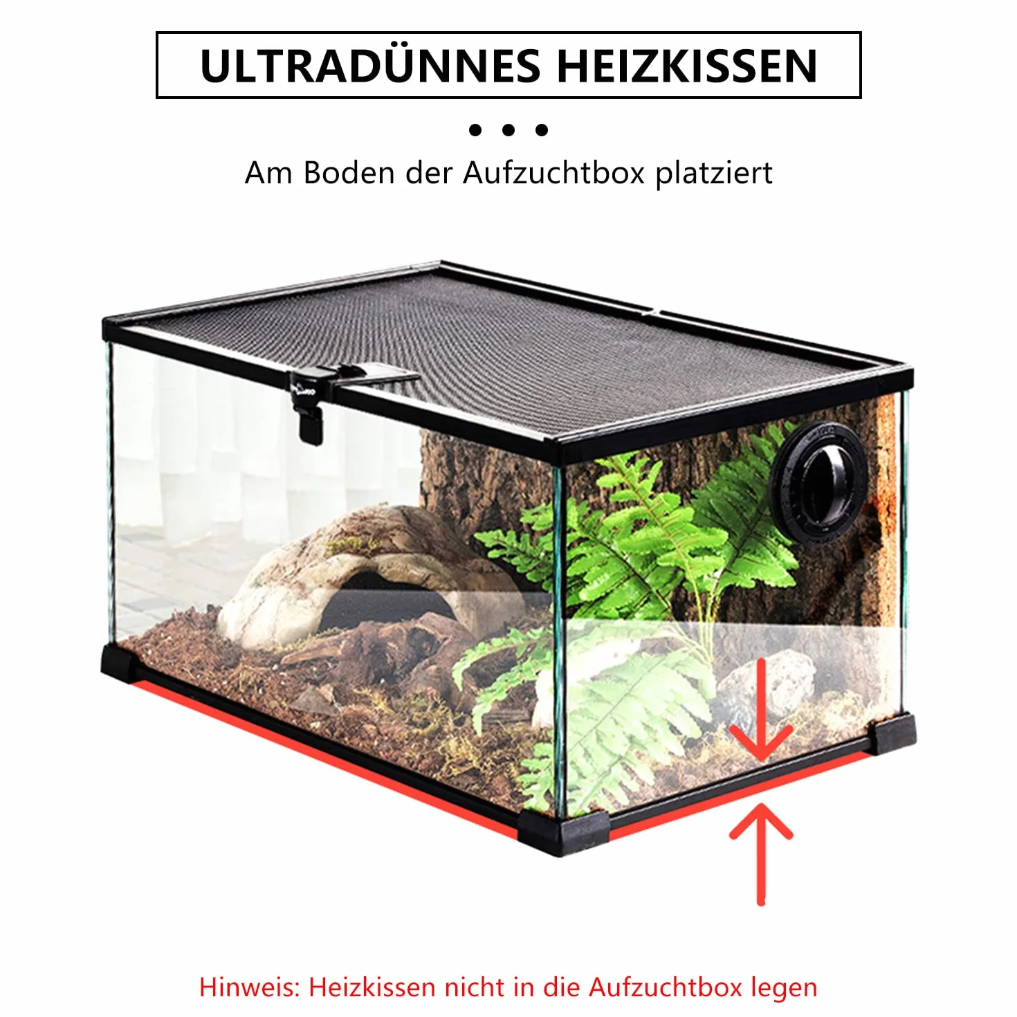 Coussin chauffant pour réservoir en verre réglable avec contrôle de température pour reptiles 5W