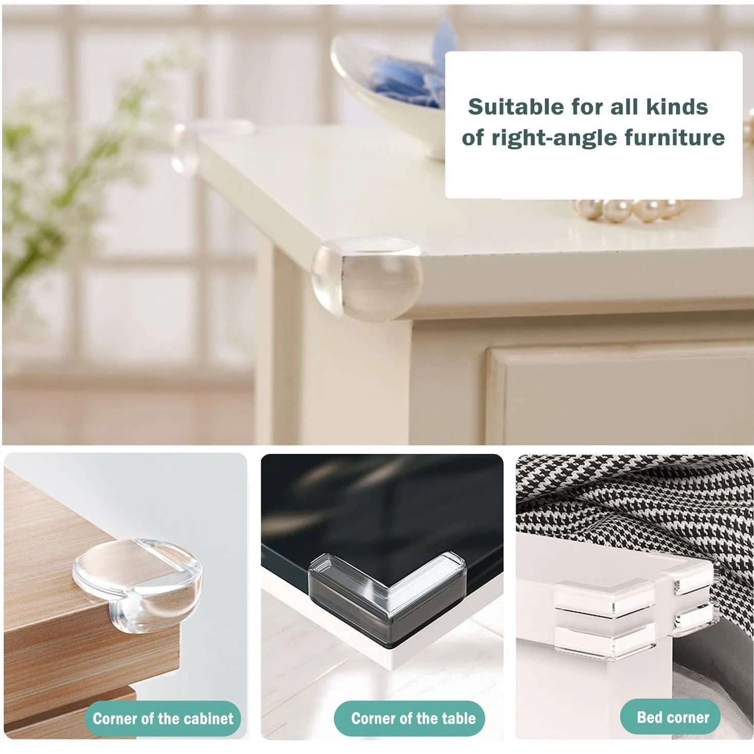 Protège Angle de Table Bébé, 20 PCS Protection Coins de Meubles avec Colle Améliorée