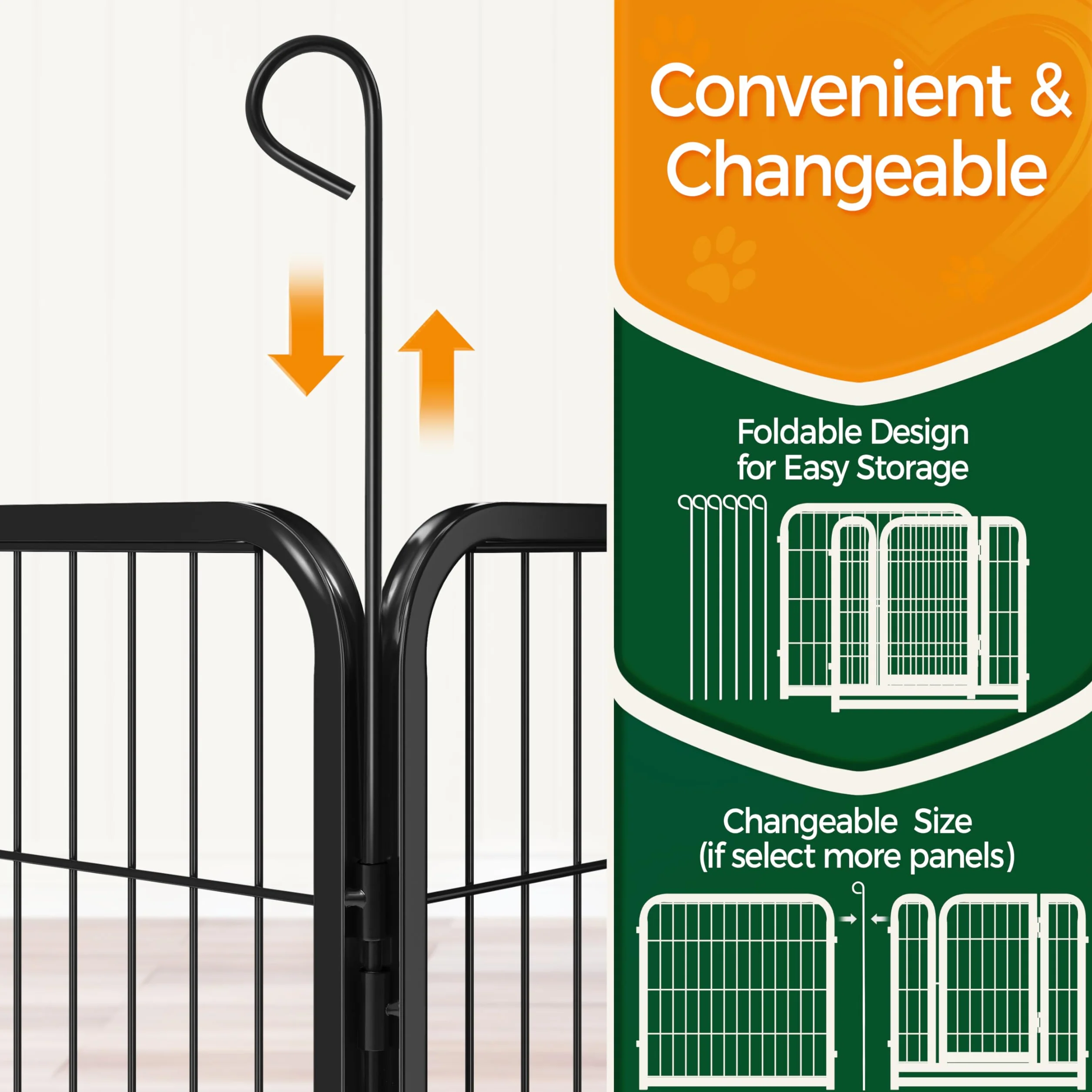 Yaheetech Parc pour Chien Métal Pliable 60x60 cm Enclos Intérieur Cage