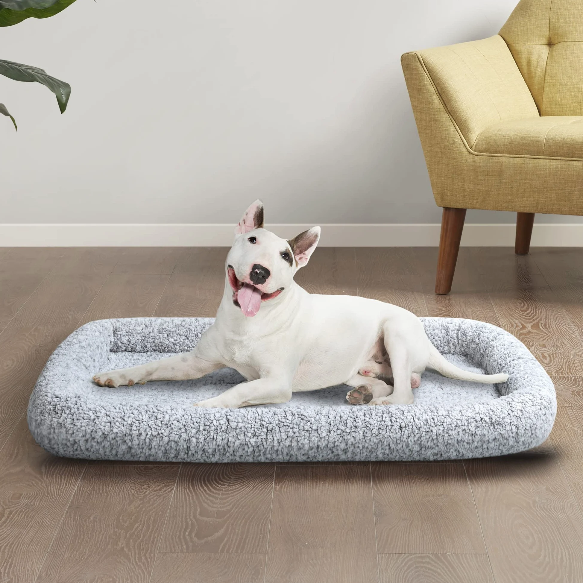 Friends Forever Bolster Tapis de Cage pour Chien, 76,2 cm, Lavable pour lit surélevé et Cage pour Chien, Polaire Sherpa, Gris Nova