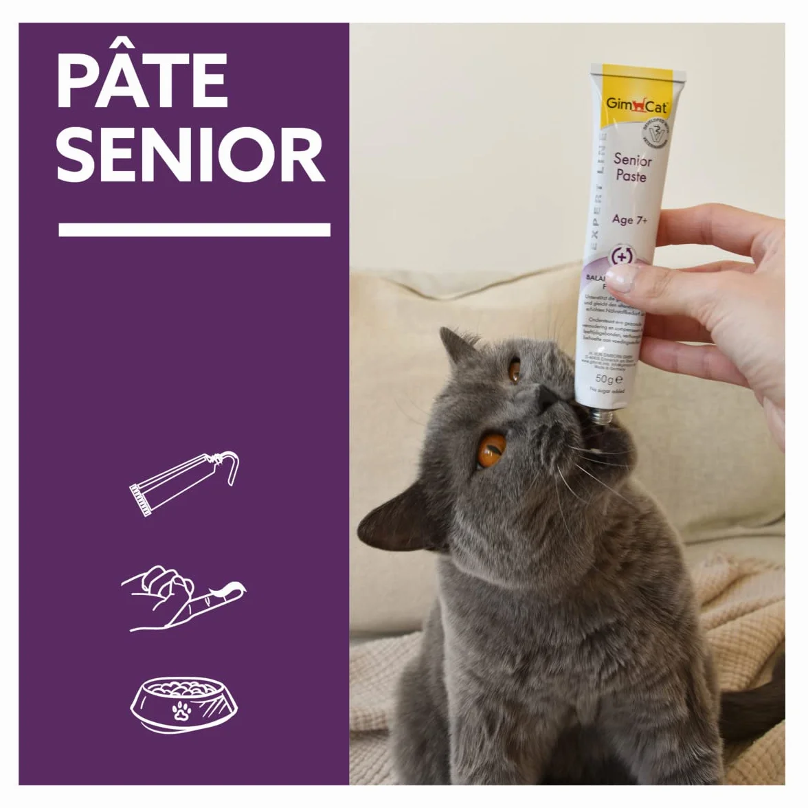 GimCat EXPERT LINE Pâte Senior Snack fonctionnel chats 7 ans 1 tube 50 g