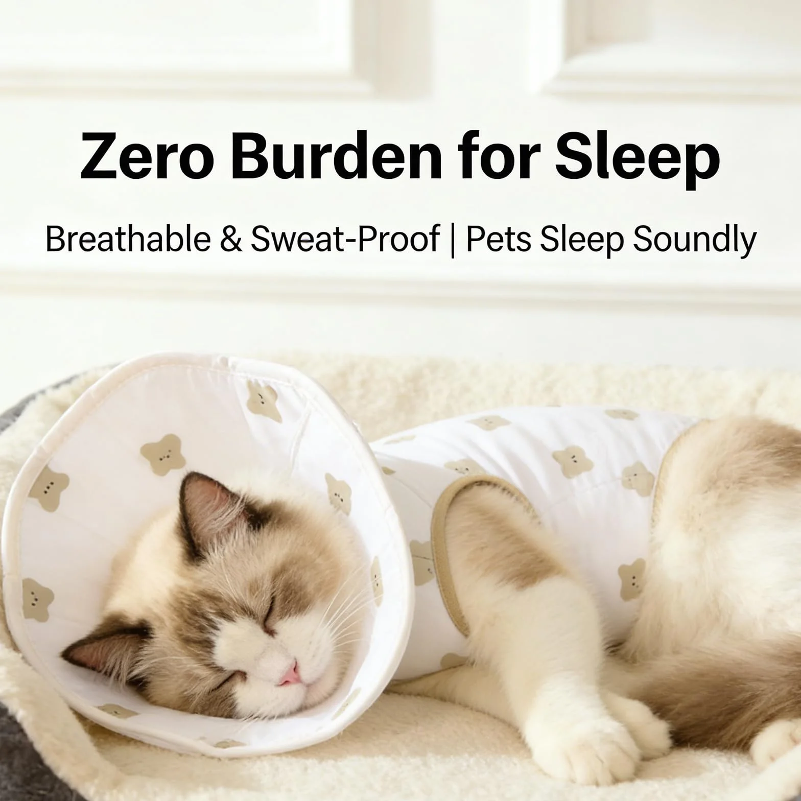 Collier conique doux anti-morsure pour chat de récupération ajustable léger