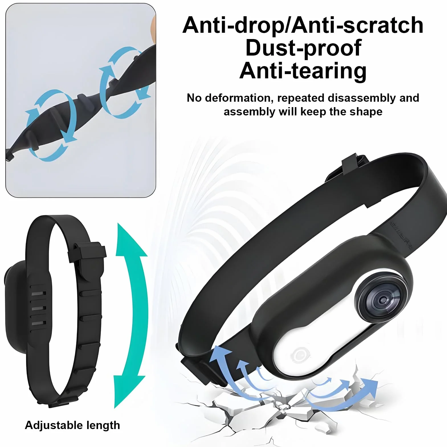 Caméra pour Collier pour Animaux de Compagnie Denash, écran LCD 1080P Grand Angle 170° Rechargeable USB