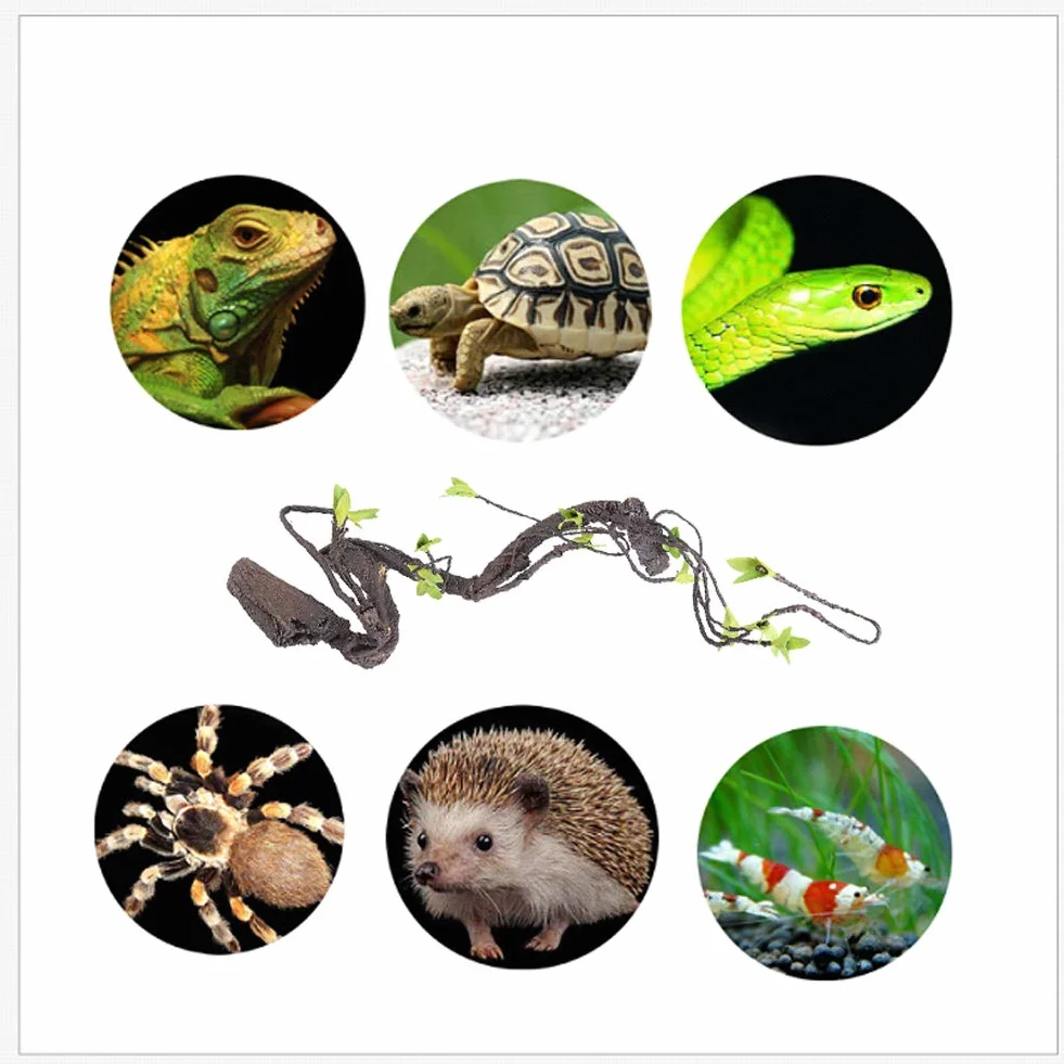 Vignes de Reptiles Grimpeur Artificiel Jungle Forest Bend Habitat pour Animaux de Compagnie Décor pour Serpents Grenouilles lézards(S)