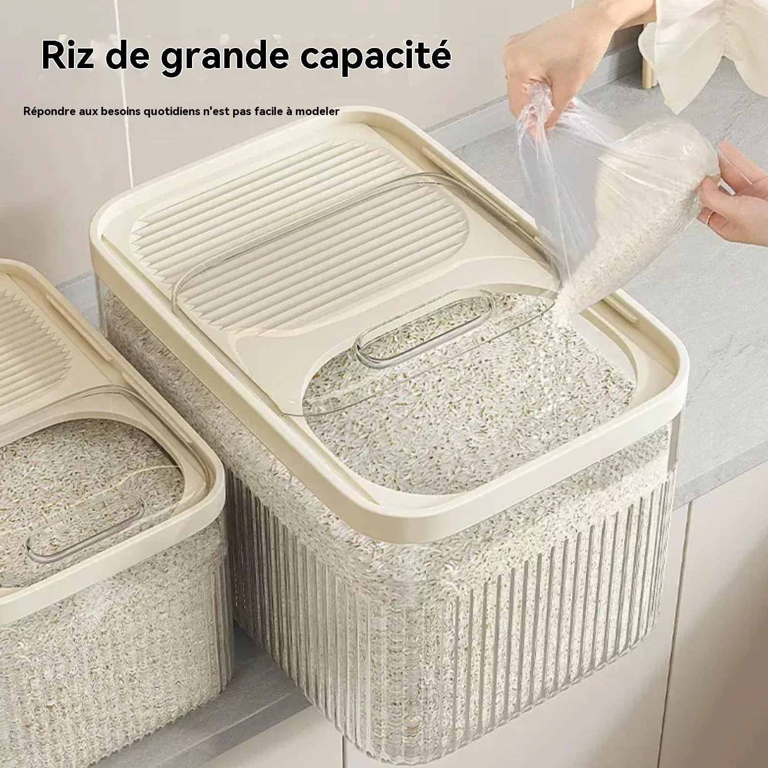 Récipient hermétique de stockage d'aliments pour animaux domestiques, jusqu'à 13,6 kg, pour chien, chat et autres aliments pour animaux de compagnie avec tasse à mesurer, seau de rangement (Avectasse)