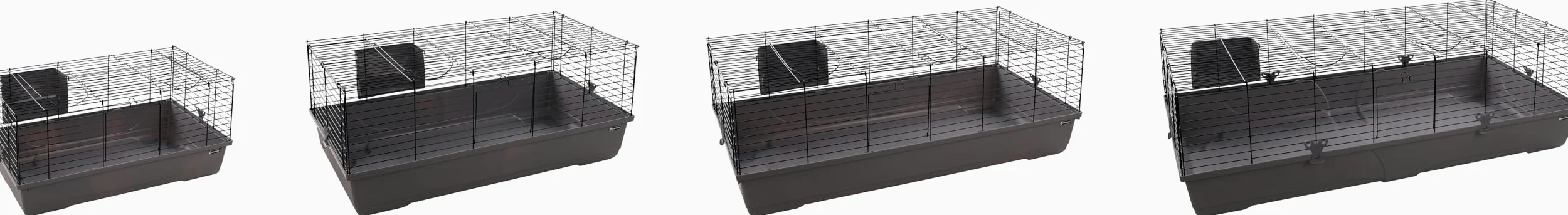 Flamingo Cage pour rongeurs Mobi M Gris - 99x53x42,5cm - Cage pour COCHONS d'Inde ET Lapins Nains - avec râtelier à Foin, 2 Portes et Une Construction Solide