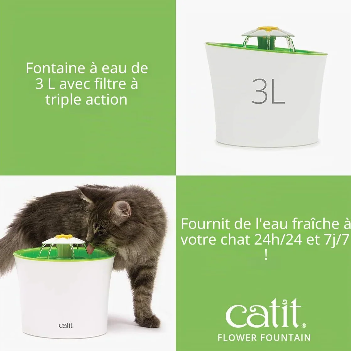 Cat it Fontanna oryginalna z okienkiem poziomu wody 3L
