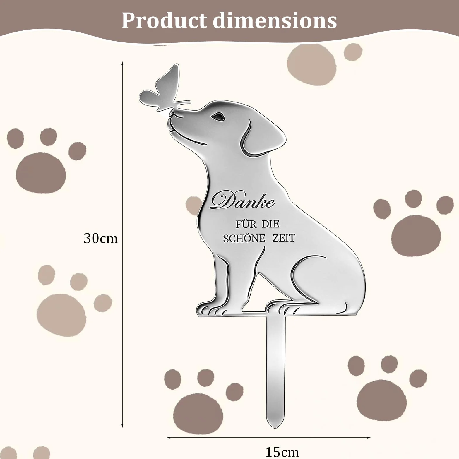 Plaque Commémorative Chien Pierre Tombale 30x15 cm Résistante aux Intempéries Décoration Funéraire Extérieure