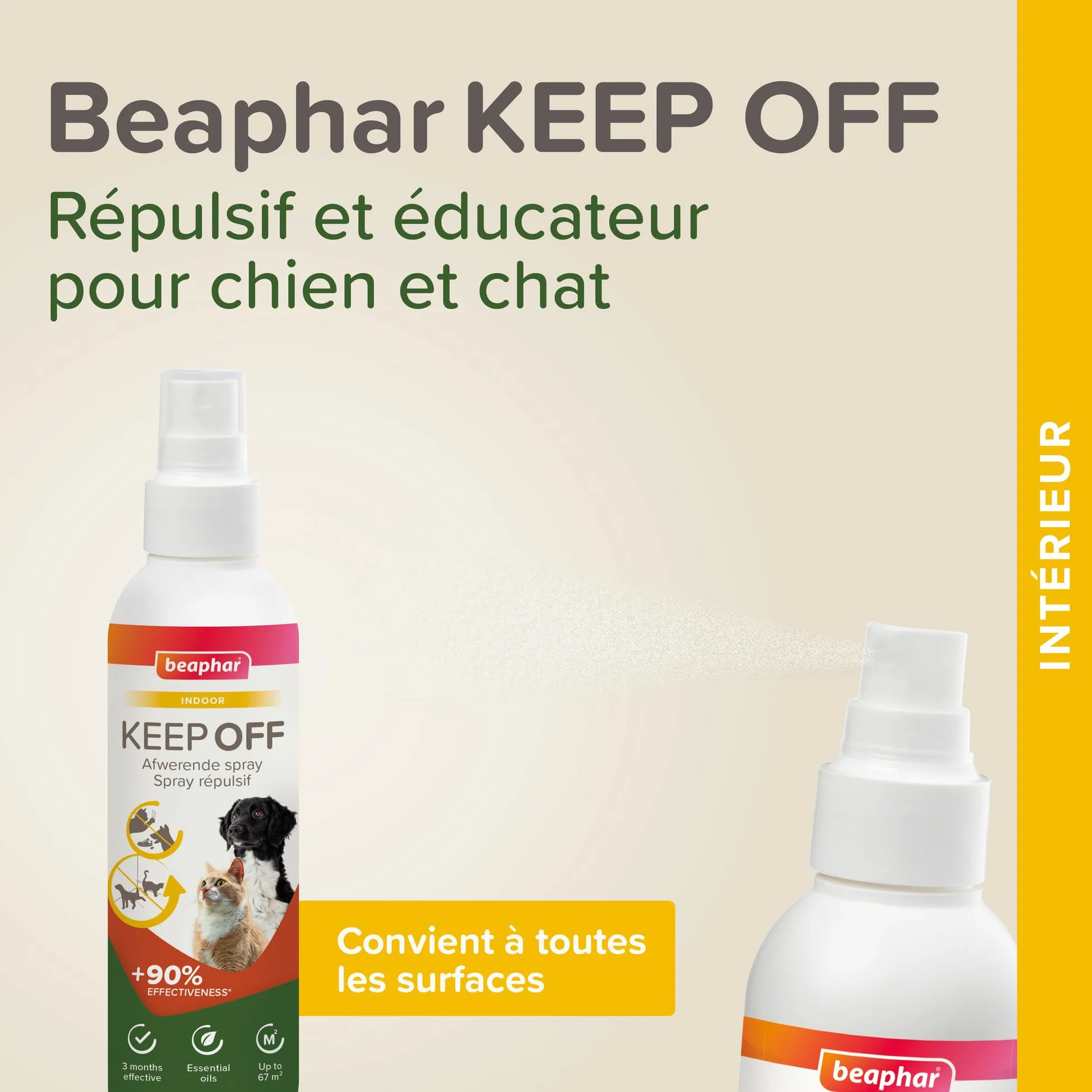 Beaphar Keep Off Spray répulsif Intérieur Chiens Chats 200 ML